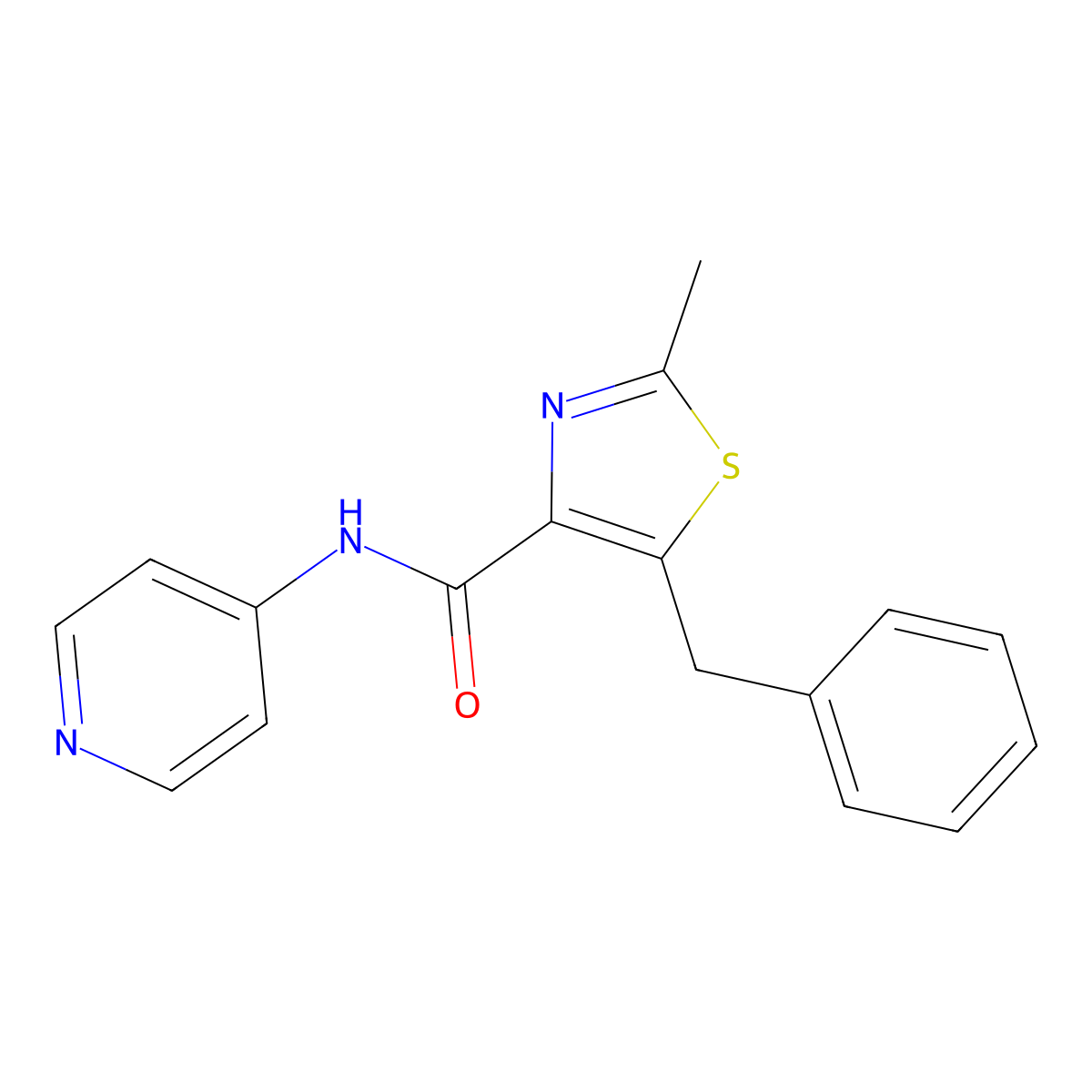 5-benzyl-2-methyl-N-(4-pyridyl)-1,3-thiazole-4-carboxamide molecular structure, CAS 1574309-28-6
