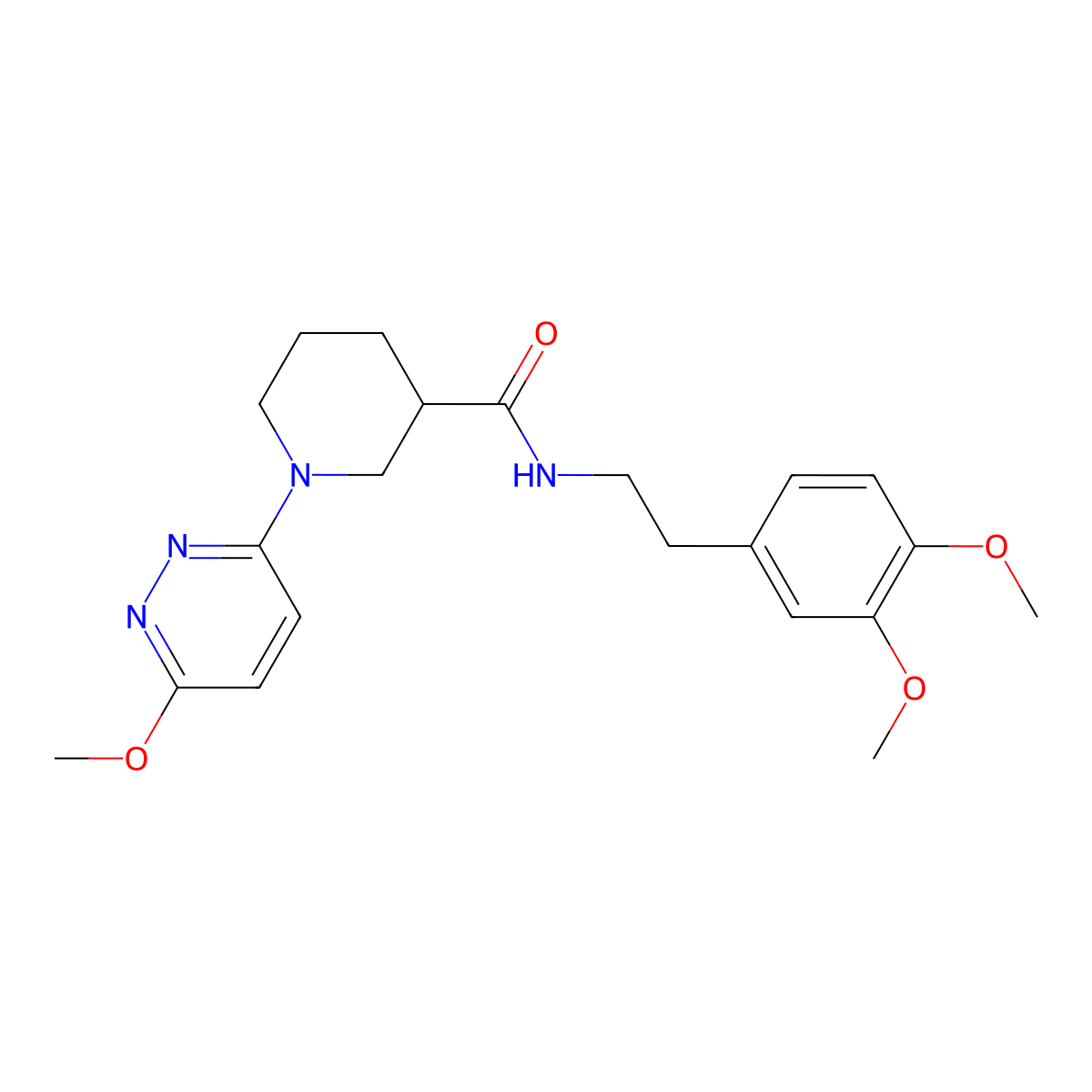 N-(3,4-dimethoxyphenethyl)-1-(6-methoxypyridazin-3-yl)piperidine-3-carboxamide molecular structure, CAS 1574309-78-6