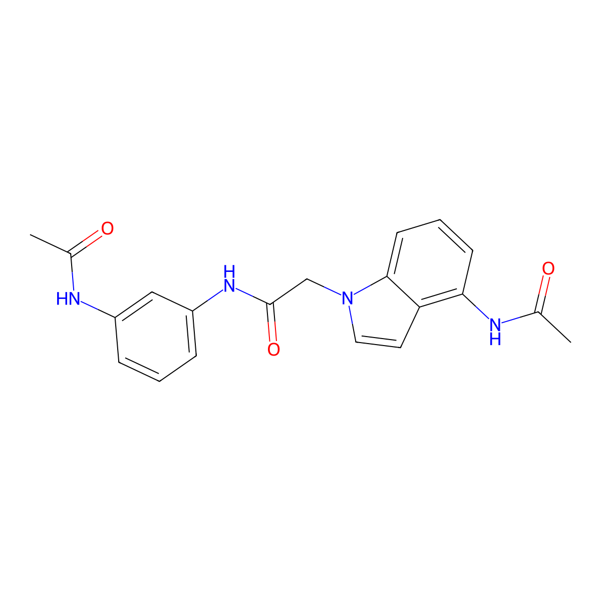 2-[4-(acetylamino)-1H-indol-1-yl]-N-[3-(acetylamino)phenyl]acetamide molecular structure, CAS 1574310-02-3