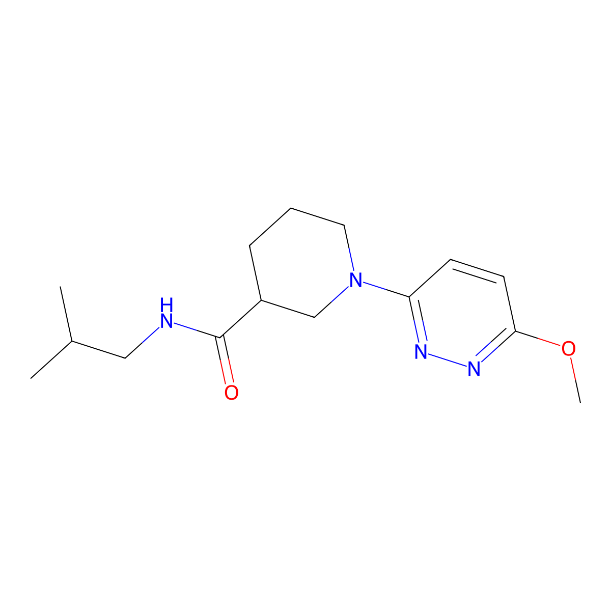 N-isobutyl-1-(6-methoxypyridazin-3-yl)piperidine-3-carboxamide molecular structure, CAS 1574310-18-1