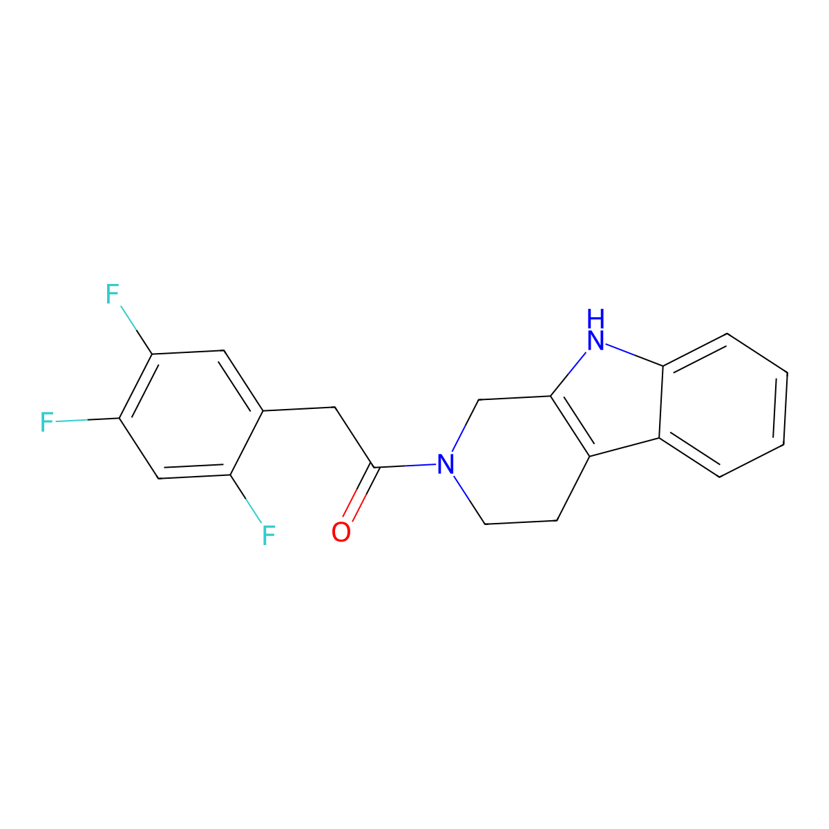 1-(1,3,4,9-tetrahydro-2H-beta-carbolin-2-yl)-2-(2,4,5-trifluorophenyl)ethanone molecular structure, CAS 1574310-28-3