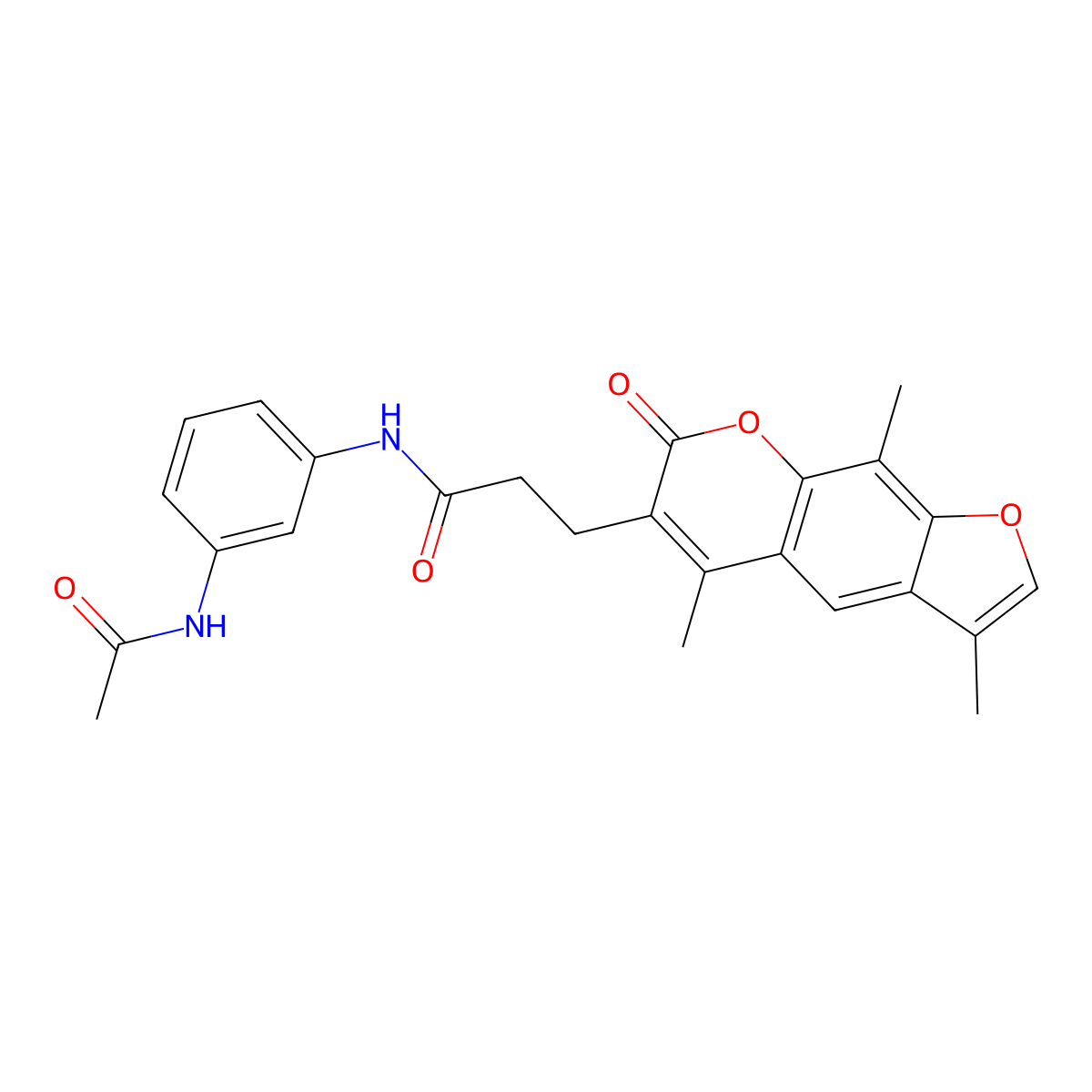 N-[3-(acetylamino)phenyl]-3-(3,5,9-trimethyl-7-oxo-7H-furo[3,2-g]chromen-6-yl)propanamide molecular structure, CAS 1574310-81-8
