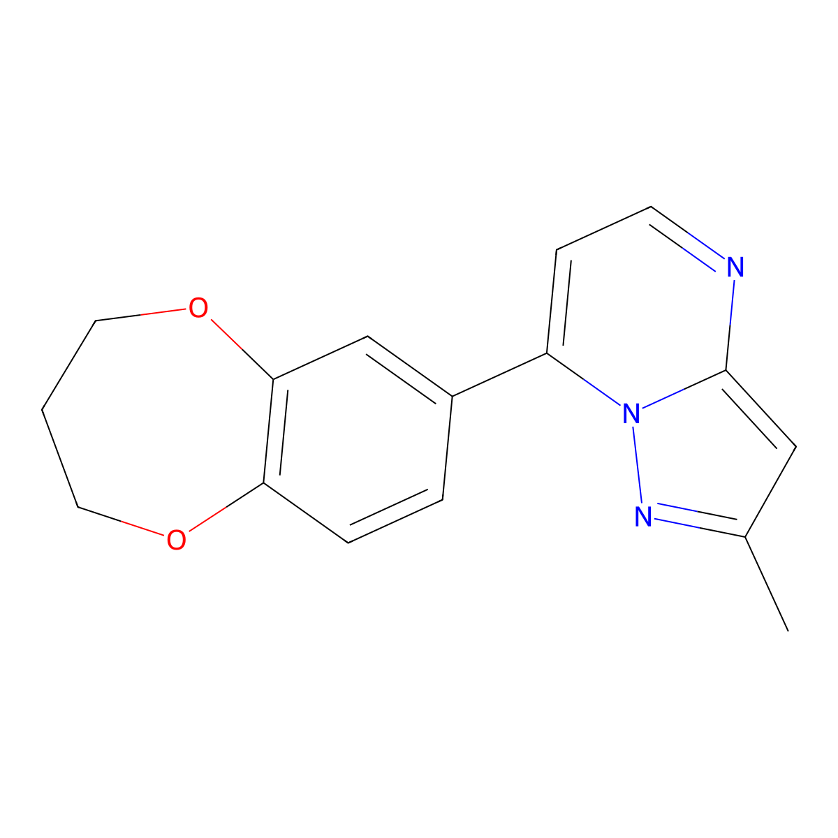 7-(3,4-dihydro-2H-1,5-benzodioxepin-7-yl)-2-methylpyrazolo[1,5-a]pyrimidine molecular structure, CAS 1574311-06-0