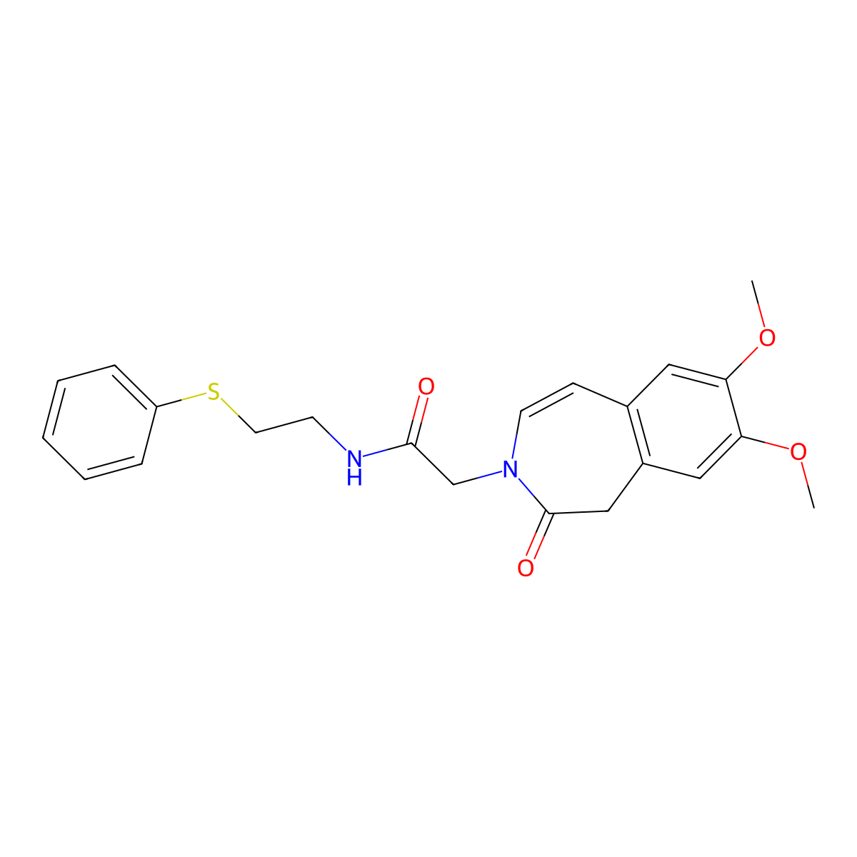 2-(7,8-dimethoxy-2-oxo-1,2-dihydro-3H-3-benzazepin-3-yl)-N-[2-(phenylsulfanyl)ethyl]acetamide molecular structure, CAS 1574317-02-4