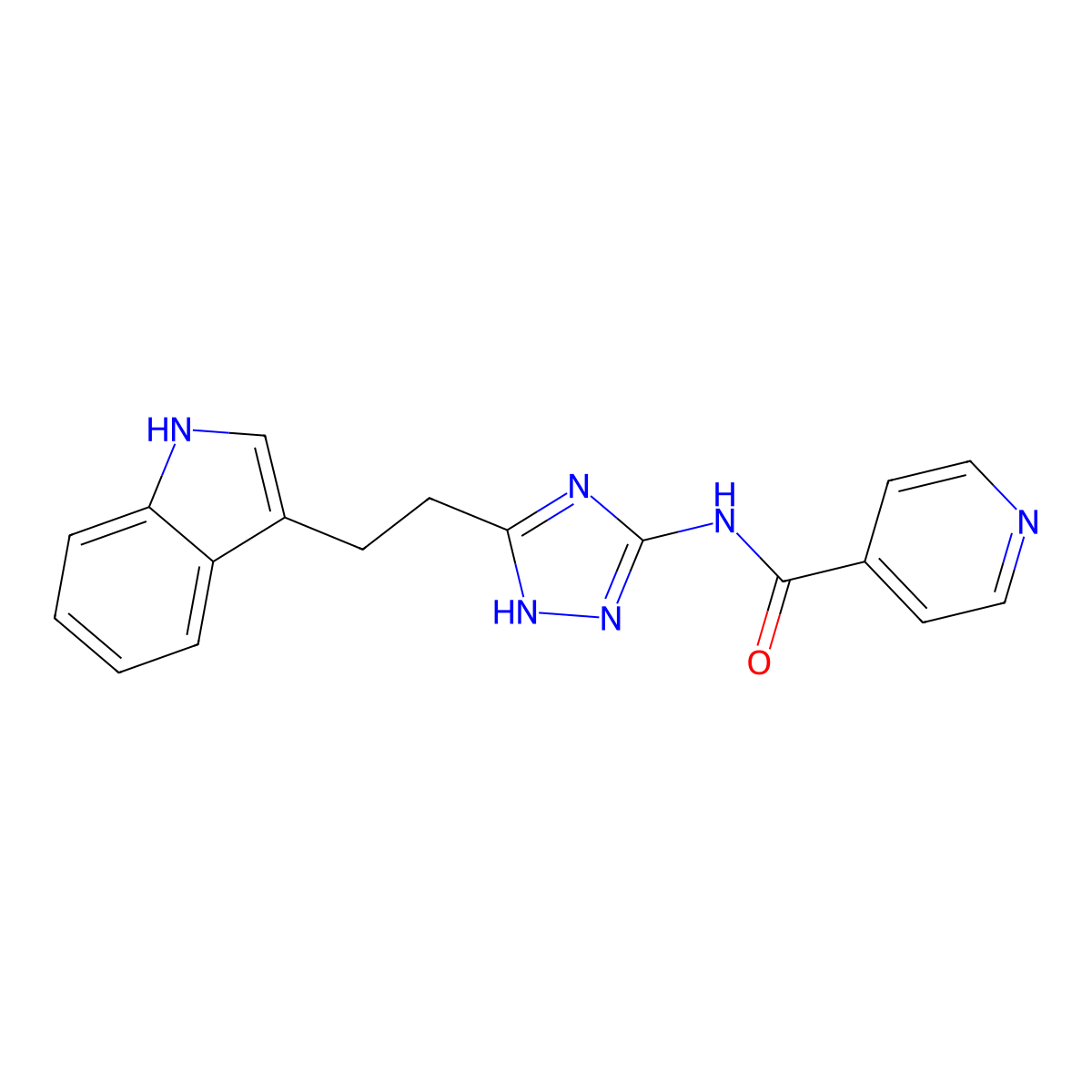 N-{3-[2-(1H-indol-3-yl)ethyl]-1H-1,2,4-triazol-5-yl}pyridine-4-carboxamide molecular structure, CAS 1574317-09-1