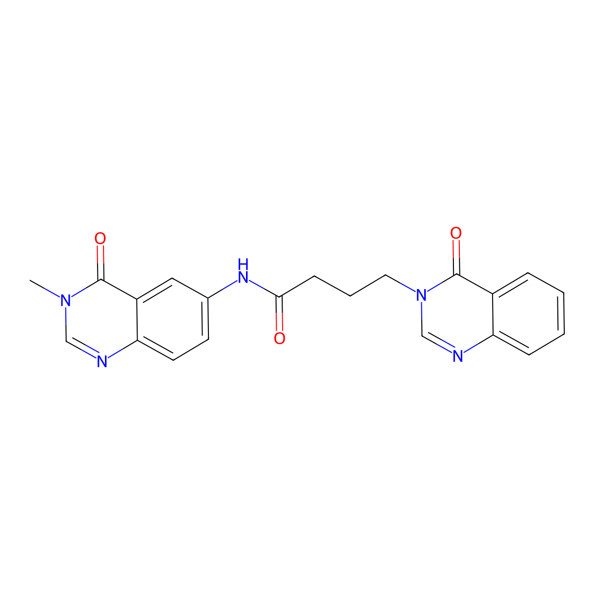 N-(3-methyl-4-oxo-3,4-dihydroquinazolin-6-yl)-4-(4-oxoquinazolin-3(4H)-yl)butanamide molecular structure, CAS 1574317-19-3