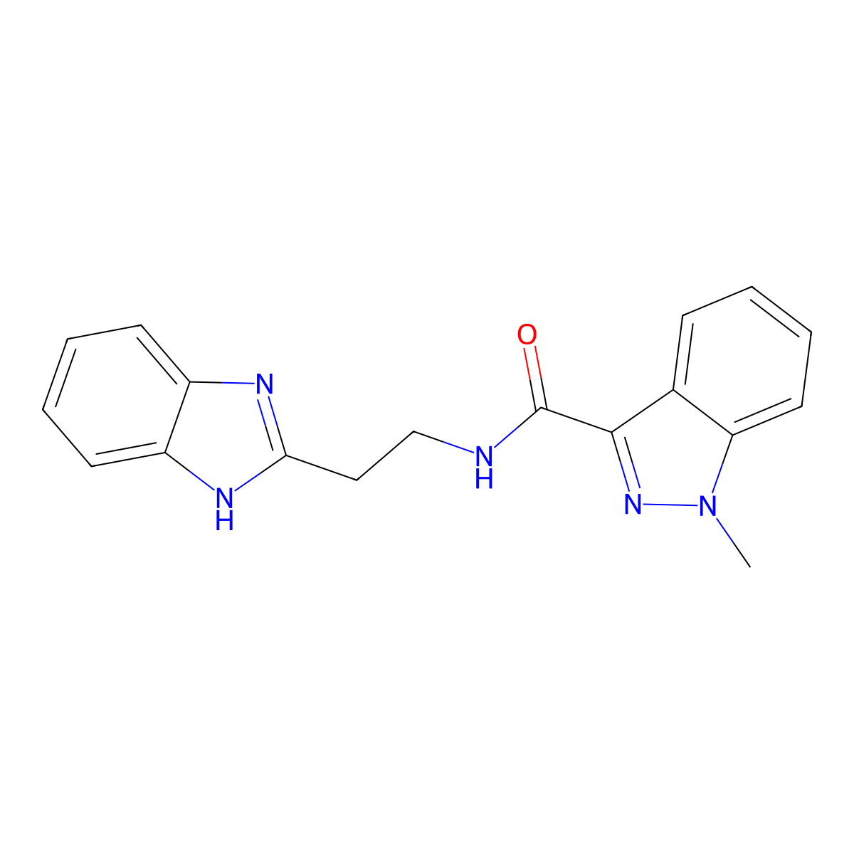 N-[2-(1H-1,3-benzimidazol-2-yl)ethyl]-1-methyl-1H-indazole-3-carboxamide molecular structure, CAS 1574317-22-8