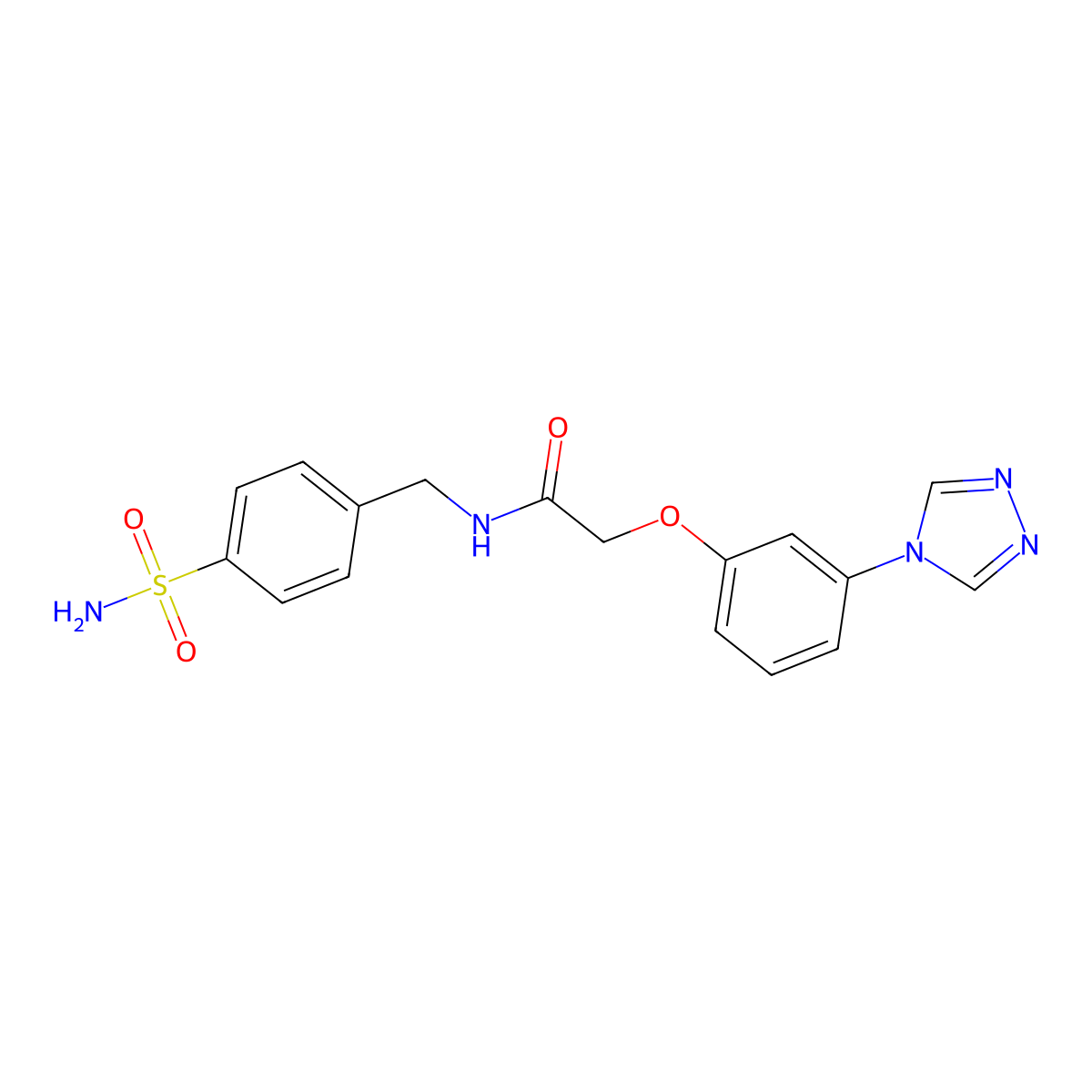 N-(4-sulfamoylbenzyl)-2-[3-(4H-1,2,4-triazol-4-yl)phenoxy]acetamide molecular structure, CAS 1574317-40-0