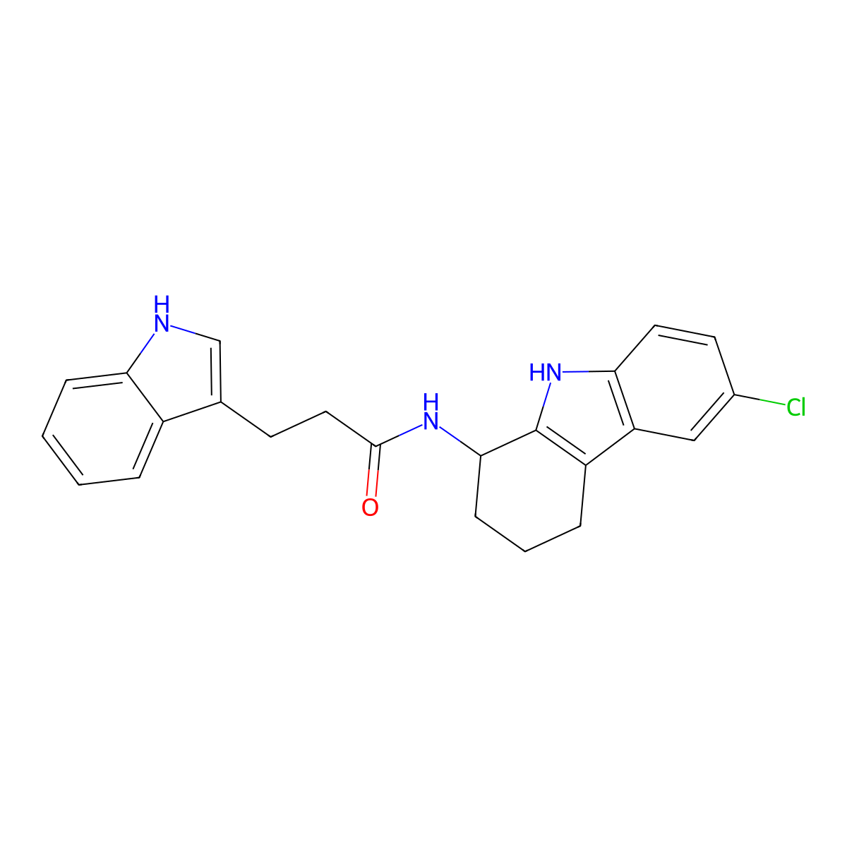 N-(6-Chloro-2,3,4,9-tetrahydro-1H-carbazol-1-YL)-3-(1H-indol-3-YL)propanamide molecular structure, CAS 1574317-50-2