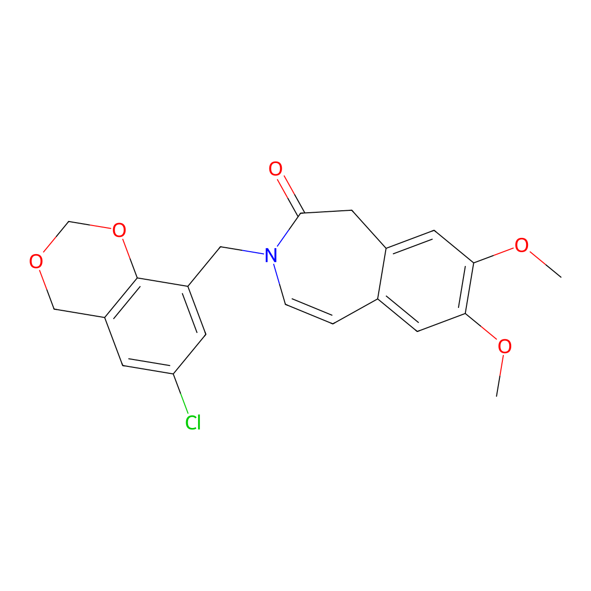 3-[(6-chloro-4H-1,3-benzodioxin-8-yl)methyl]-7,8-dimethoxy-1,3-dihydro-2H-3-benzazepin-2-one molecular structure, CAS 1574317-58-0
