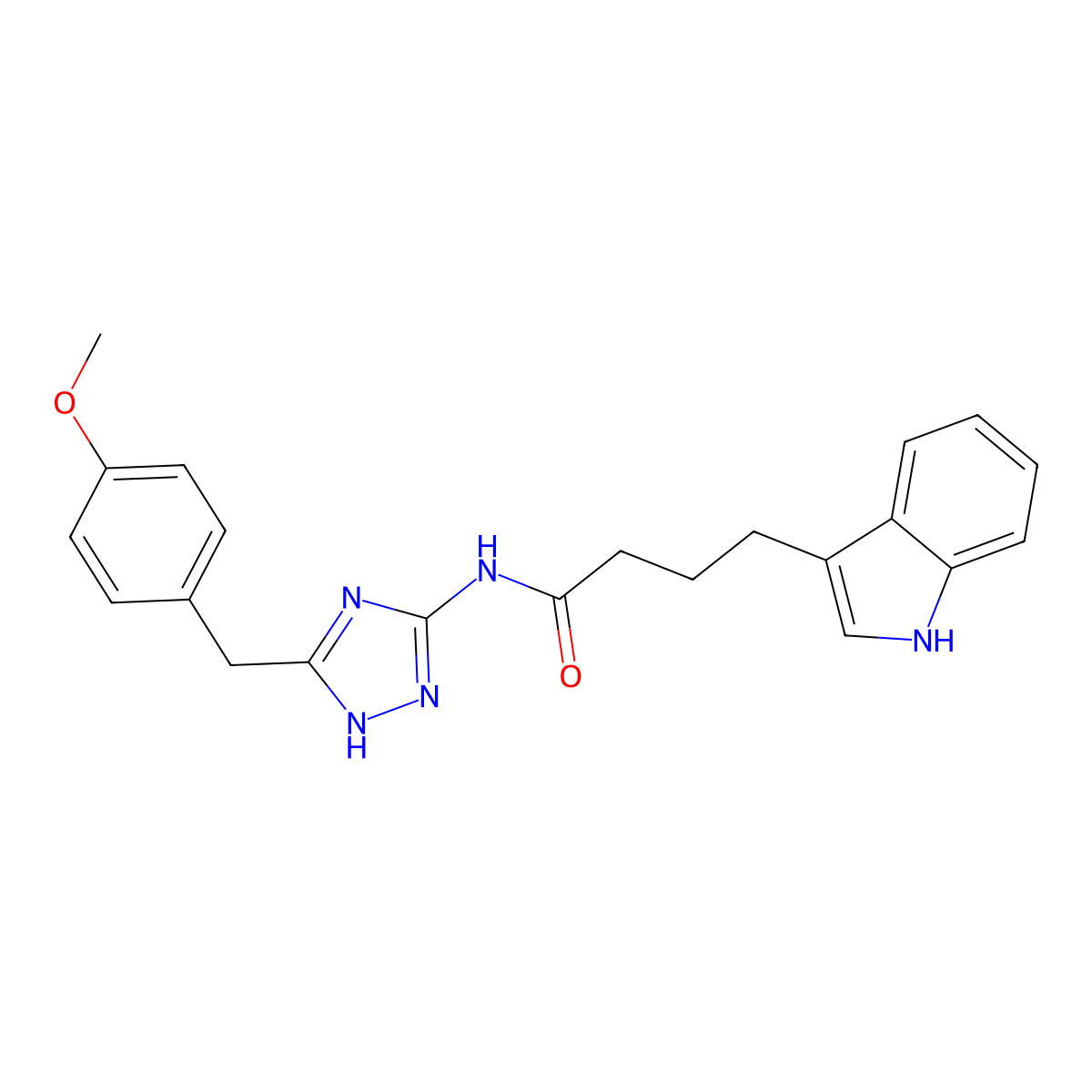 4-(1H-indol-3-yl)-N-[3-(4-methoxybenzyl)-1H-1,2,4-triazol-5-yl]butanamide molecular structure, CAS 1574317-70-6