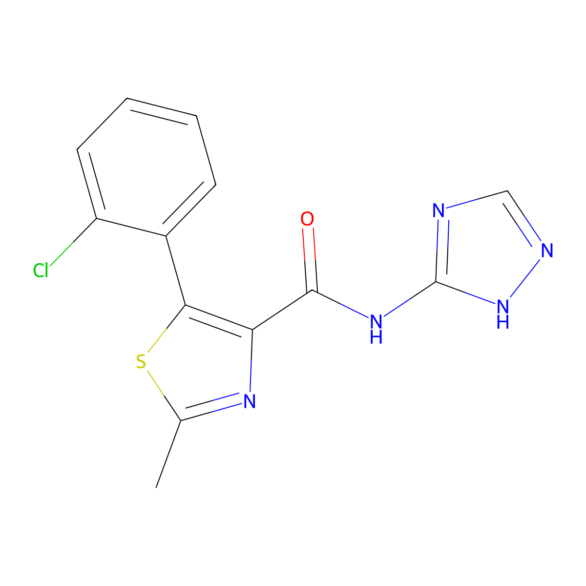 5-(2-chlorophenyl)-2-methyl-N-(4H-1,2,4-triazol-3-yl)-1,3-thiazole-4-carboxamide molecular structure, CAS 1574317-76-2