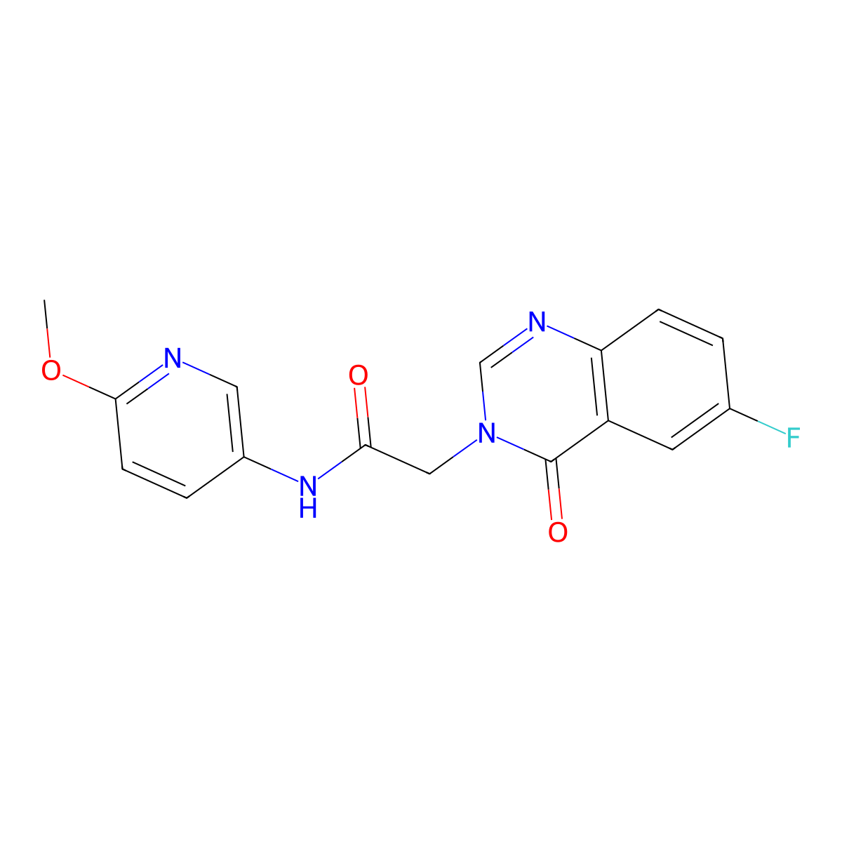 2-(6-fluoro-4-oxoquinazolin-3(4H)-yl)-N-(6-methoxypyridin-3-yl)acetamide molecular structure, CAS 1574319-09-7