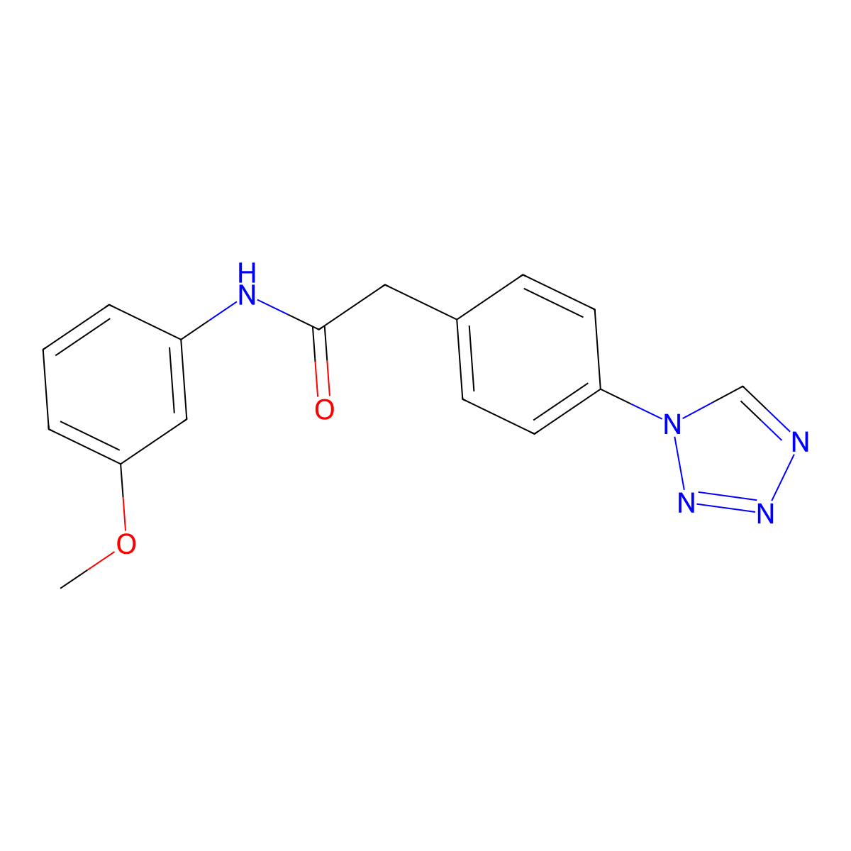 N-(3-methoxyphenyl)-2-[4-(1H-tetrazol-1-yl)phenyl]acetamide molecular structure, CAS 1574319-28-0