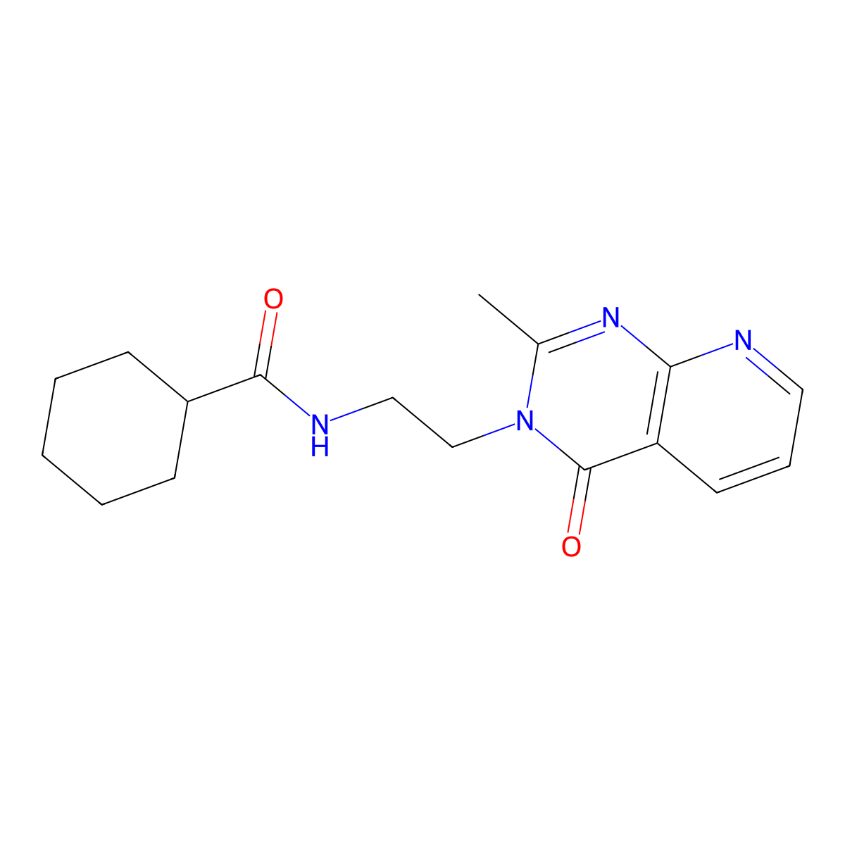 N-[2-(2-methyl-4-oxopyrido[2,3-d]pyrimidin-3(4H)-yl)ethyl]cyclohexanecarboxamide molecular structure, CAS 1574319-41-7