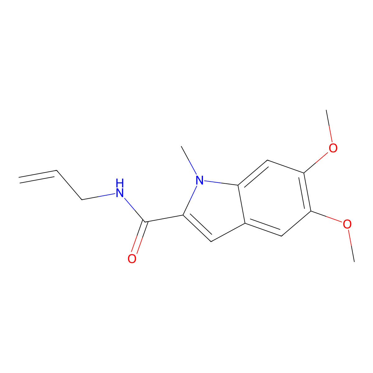 5,6-dimethoxy-1-methyl-N-(prop-2-en-1-yl)-1H-indole-2-carboxamide molecular structure, CAS 1574319-49-5