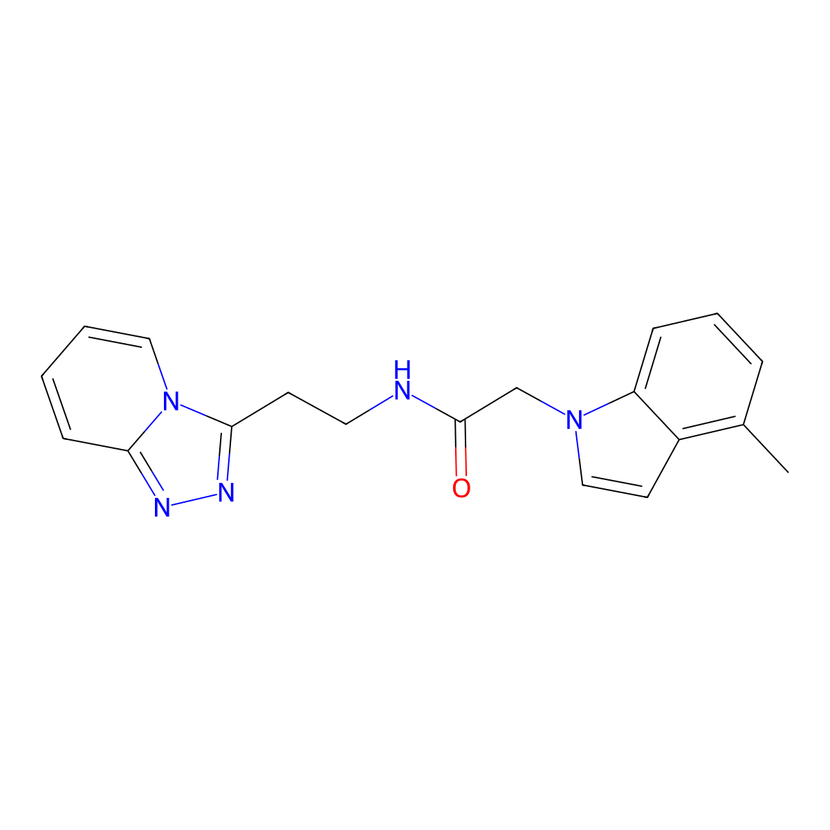 2-(4-methyl-1H-indol-1-yl)-N-[2-([1,2,4]triazolo[4,3-a]pyridin-3-yl)ethyl]acetamide molecular structure, CAS 1574319-53-1