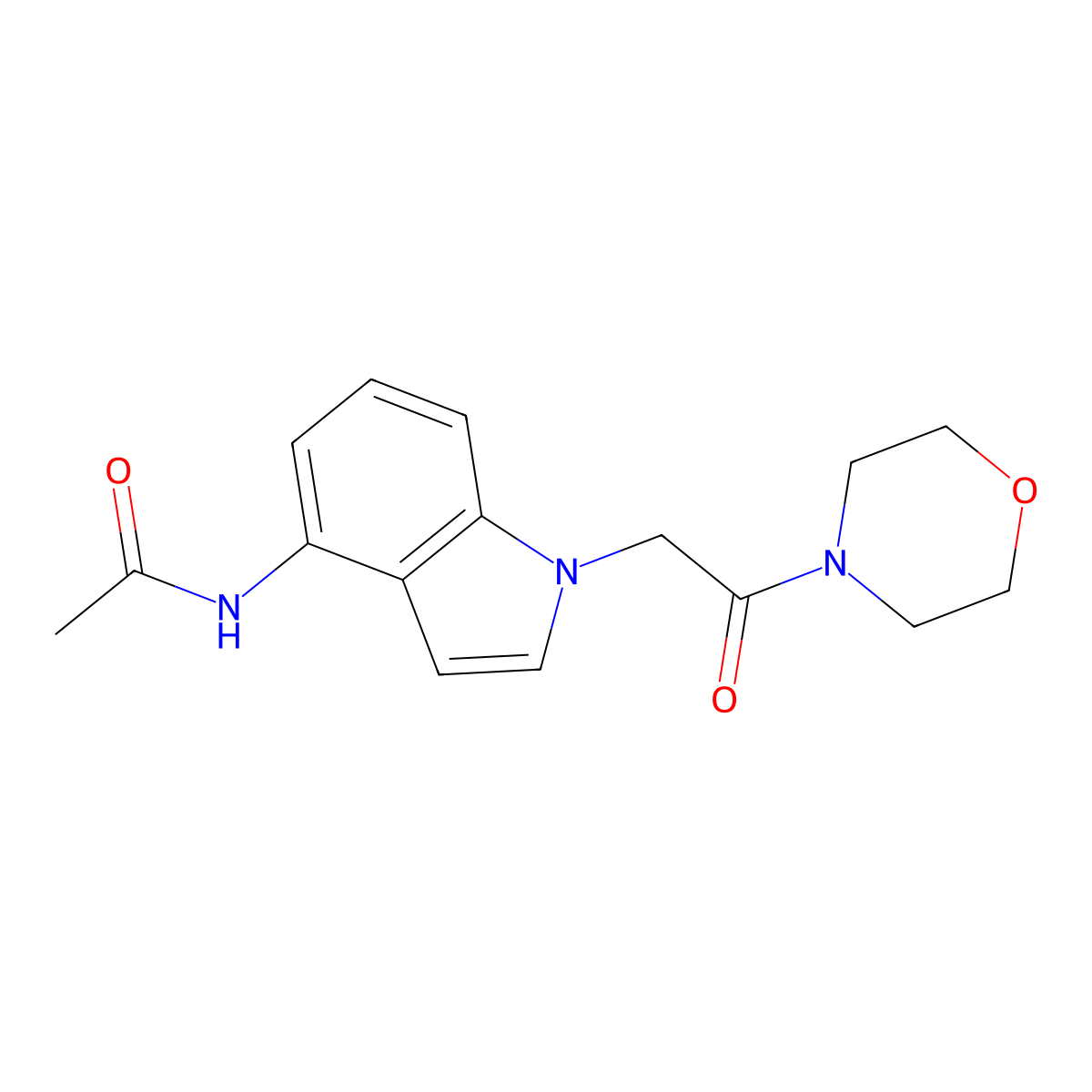 N-[1-(2-morpholino-2-oxoethyl)-1H-indol-4-yl]acetamide molecular structure, CAS 1574319-67-7