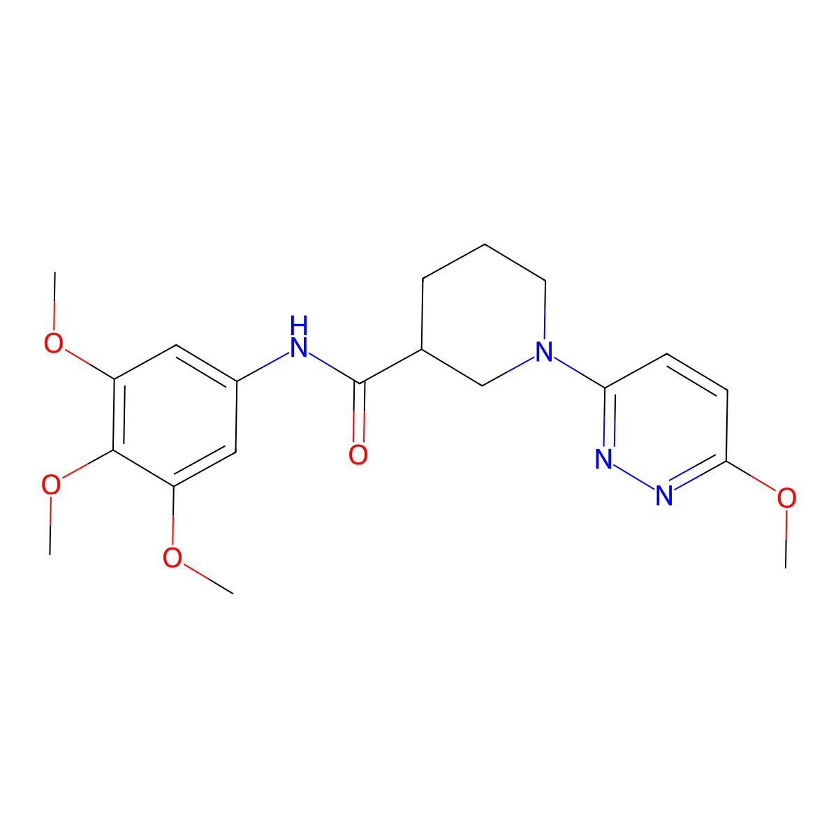 1-(6-methoxypyridazin-3-yl)-N-(3,4,5-trimethoxyphenyl)piperidine-3-carboxamide molecular structure, CAS 1574319-73-5