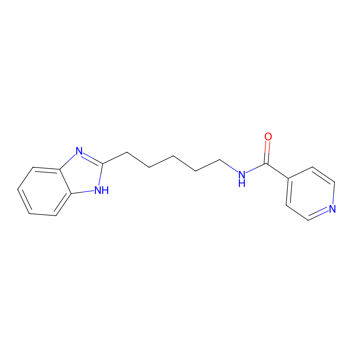 N-[5-(1H-benzimidazol-2-yl)pentyl]pyridine-4-carboxamide molecular structure, CAS 1574319-77-9
