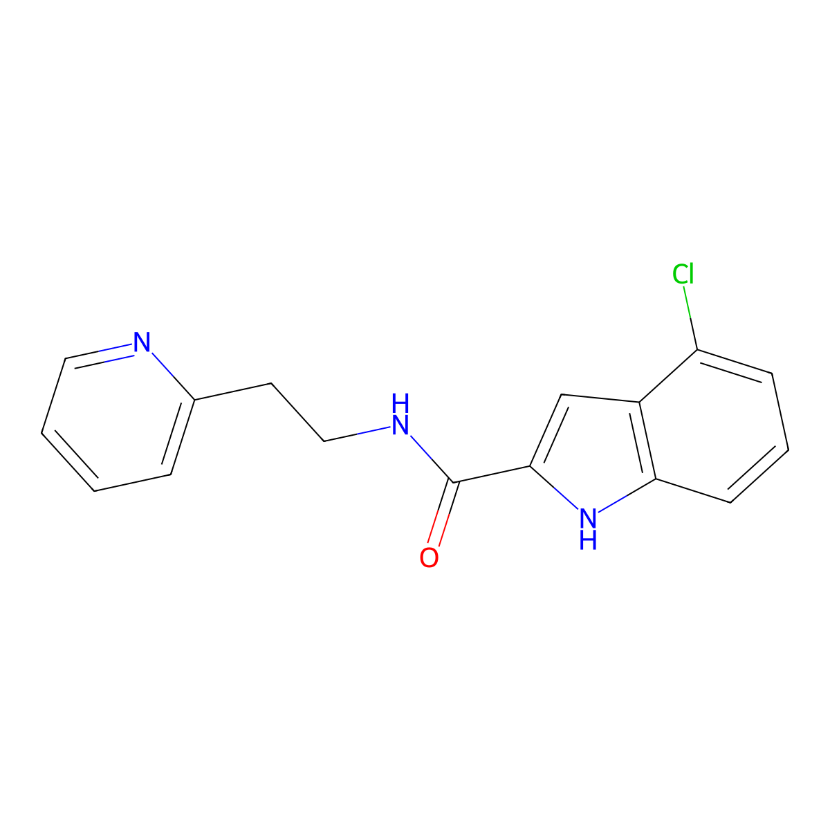 4-chloro-N-[2-(pyridin-2-yl)ethyl]-1H-indole-2-carboxamide molecular structure, CAS 1574319-81-5