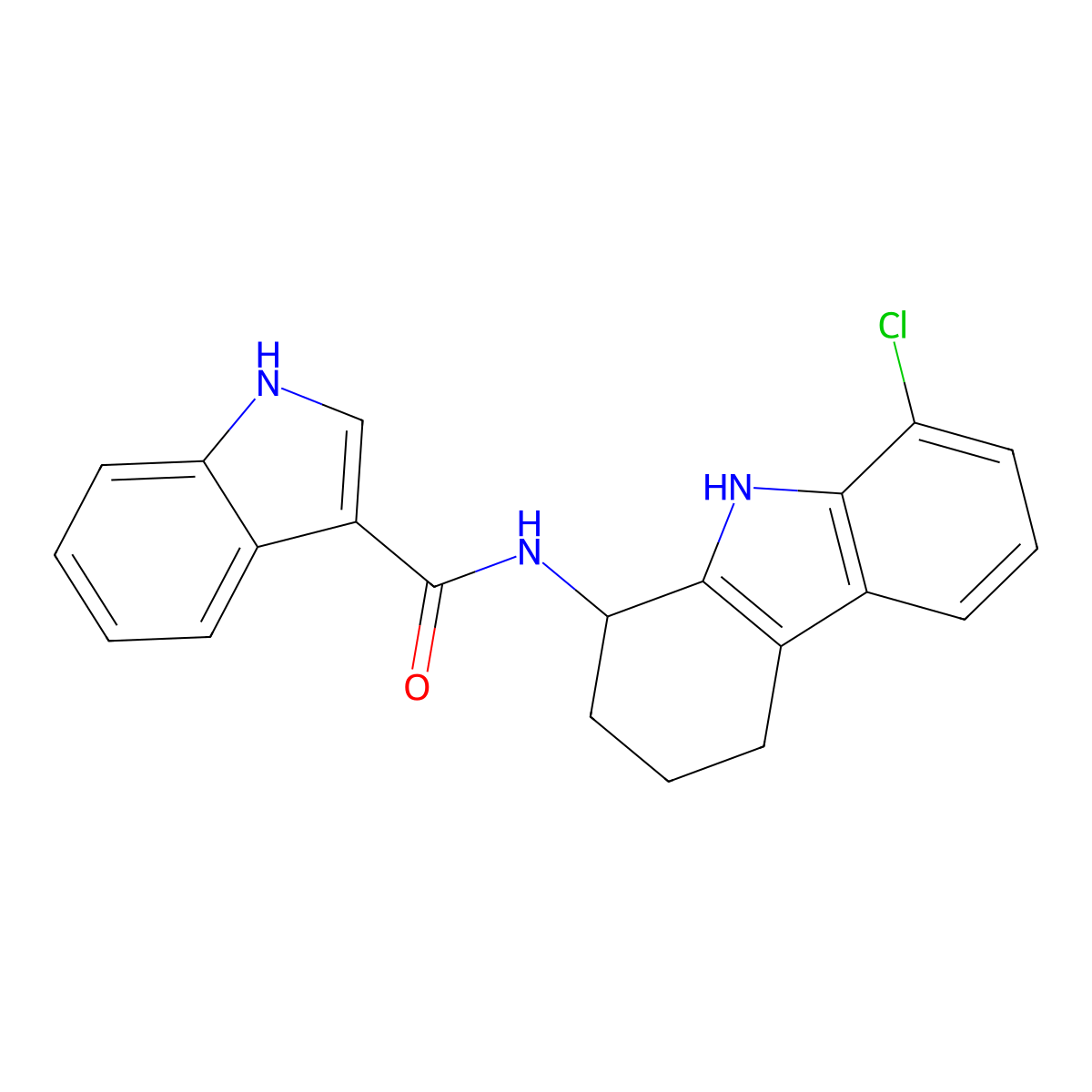N-(8-chloro-2,3,4,9-tetrahydro-1H-carbazol-1-yl)-1H-indole-3-carboxamide molecular structure, CAS 1574319-97-3