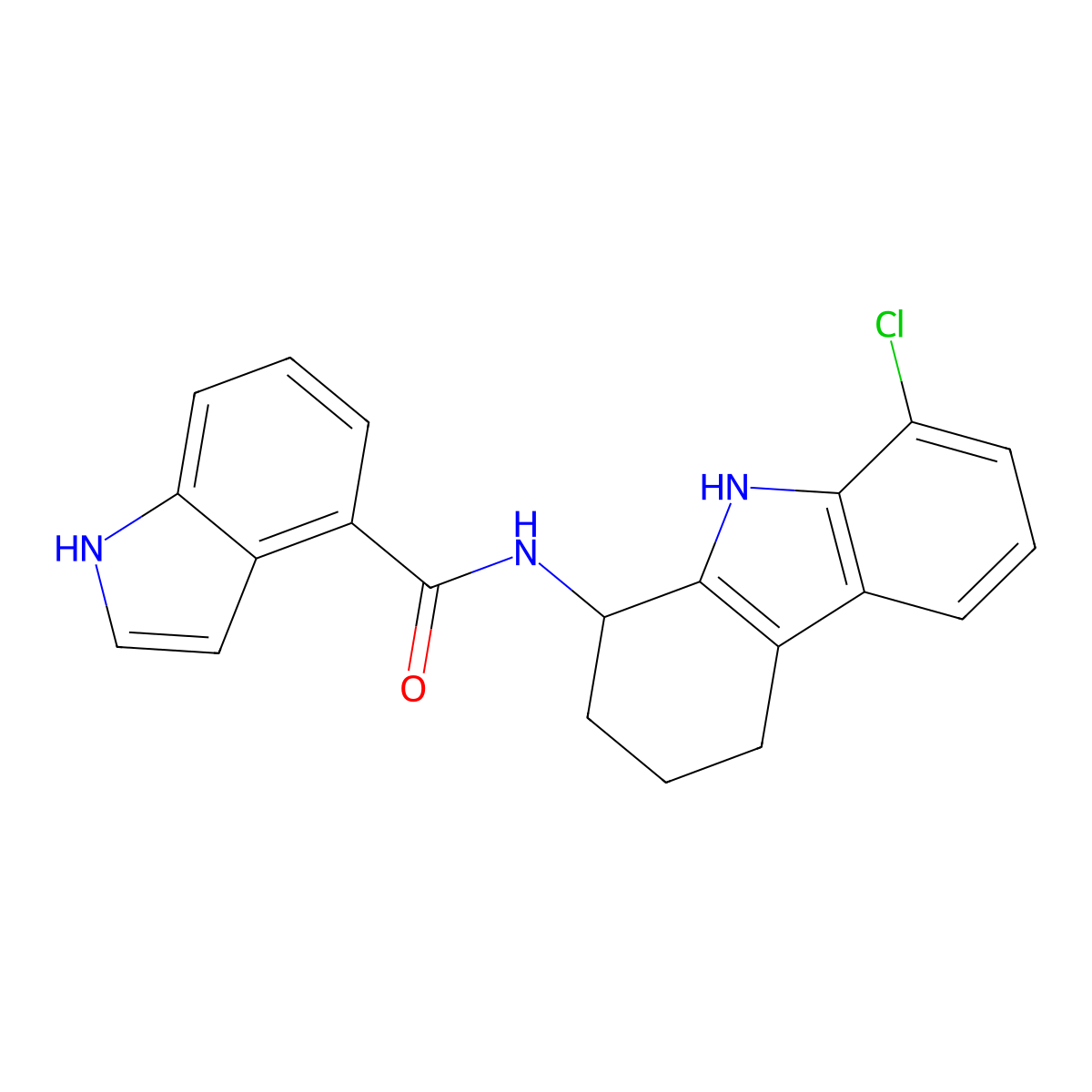N-(8-Chloro-2,3,4,9-tetrahydro-1H-carbazol-1-YL)-1H-indole-4-carboxamide molecular structure, CAS 1574320-48-1