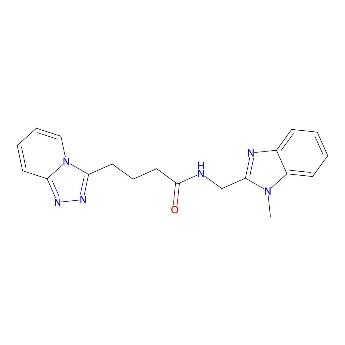 N-[(1-methyl-1H-benzimidazol-2-yl)methyl]-4-([1,2,4]triazolo[4,3-a]pyridin-3-yl)butanamide molecular structure, CAS 1574321-45-1