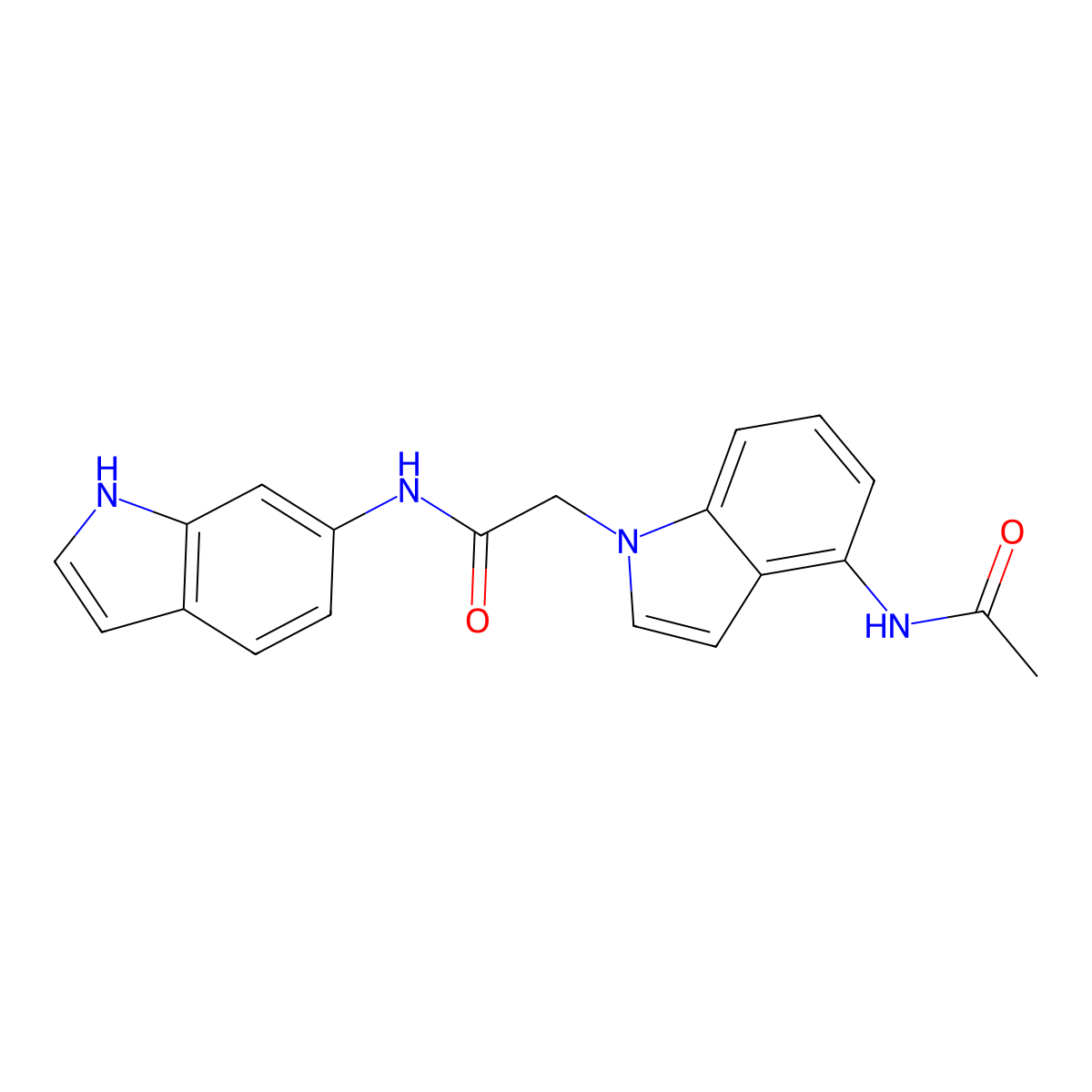 2-[4-(acetylamino)-1H-indol-1-yl]-N-(1H-indol-6-yl)acetamide molecular structure, CAS 1574321-51-9