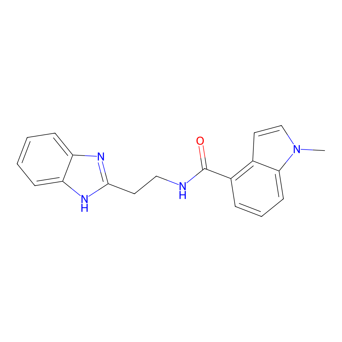 N-[2-(1H-1,3-benzimidazol-2-yl)ethyl]-1-methyl-1H-indole-4-carboxamide molecular structure, CAS 1574324-58-5