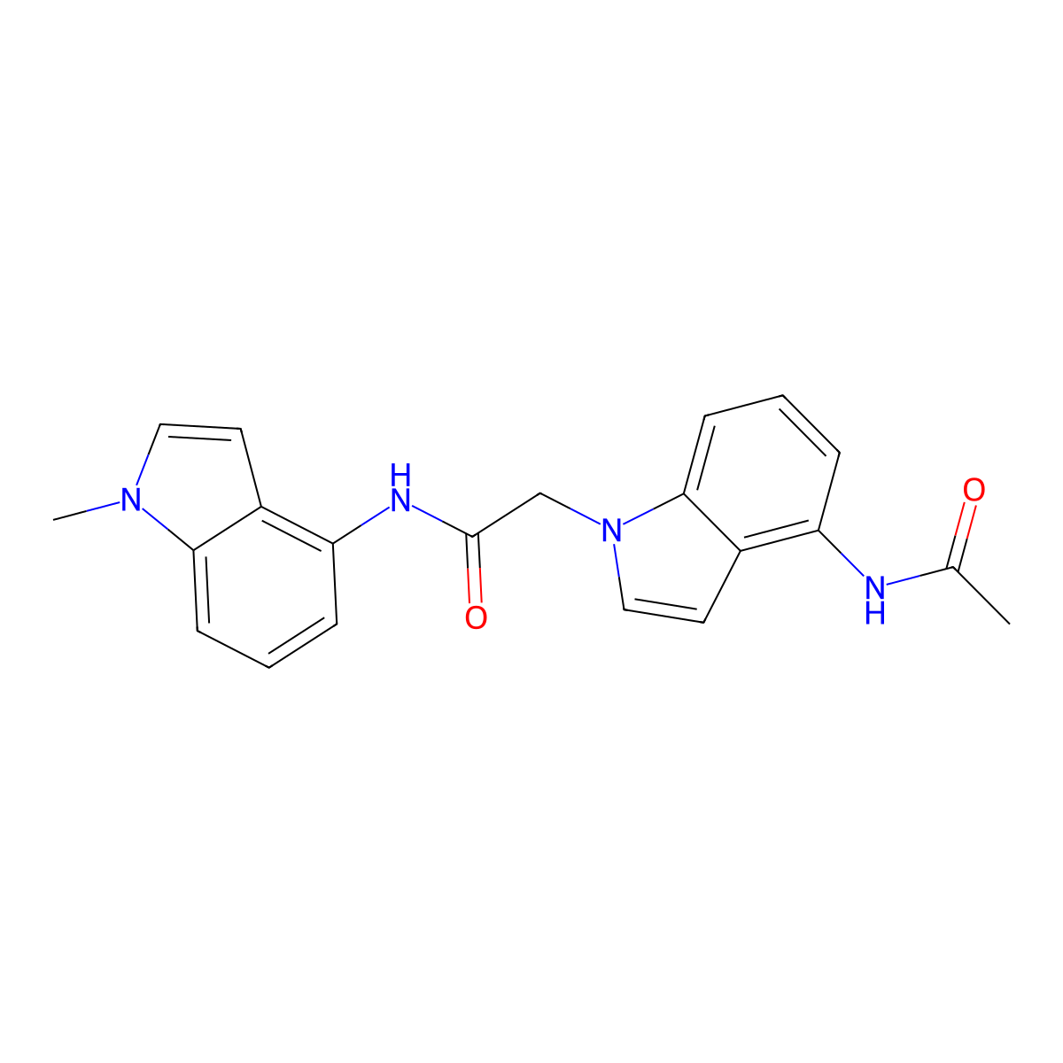 2-[4-(acetylamino)-1H-indol-1-yl]-N-(1-methyl-1H-indol-4-yl)acetamide molecular structure, CAS 1574324-59-6