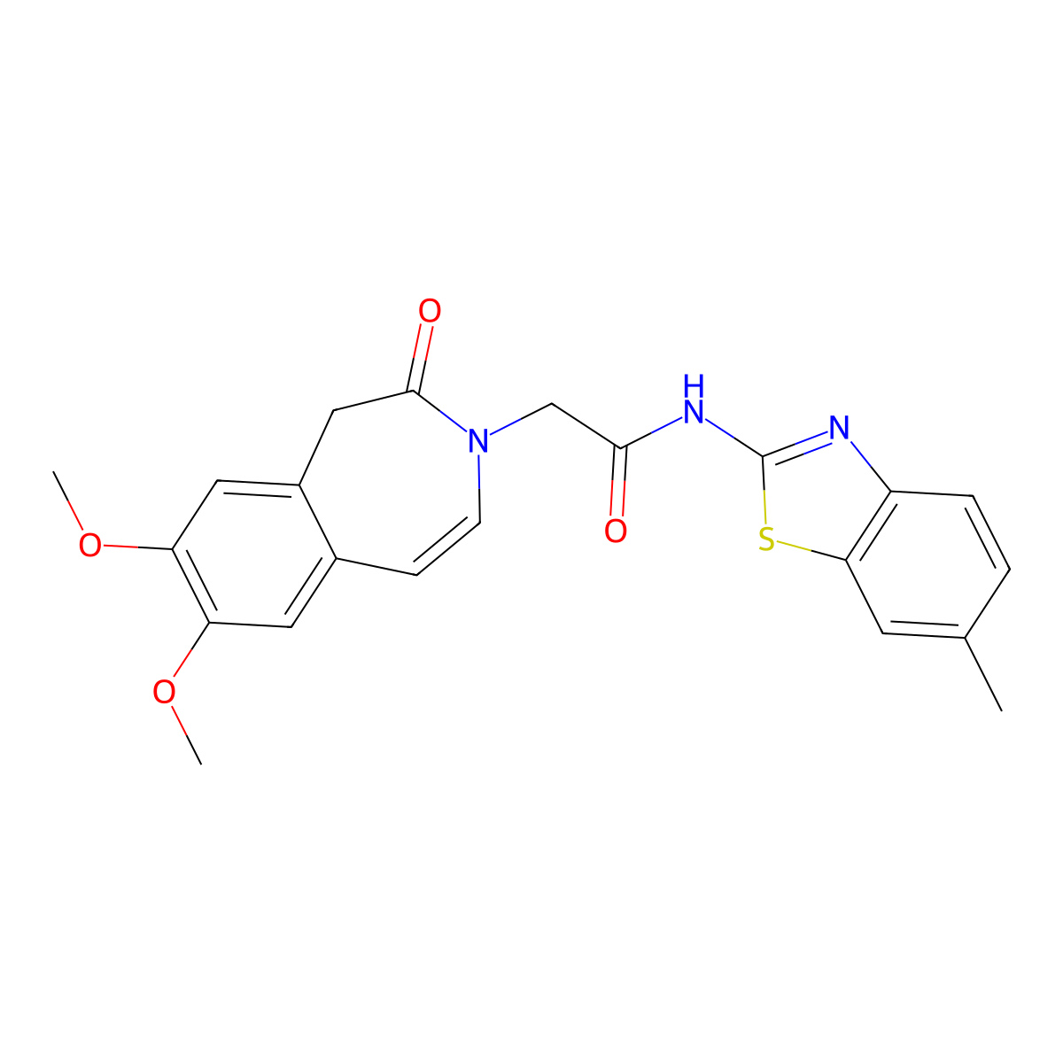 2-(7,8-dimethoxy-2-oxo-1H-benzo[d]azepin-3(2H)-yl)-N-(6-methylbenzo[d]thiazol-2-yl)acetamide molecular structure, CAS 1574324-65-4