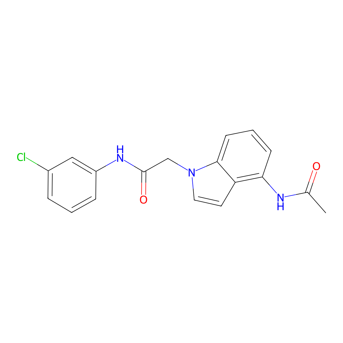2-[4-(acetylamino)-1H-indol-1-yl]-N-(3-chlorophenyl)acetamide molecular structure, CAS 1574324-66-5