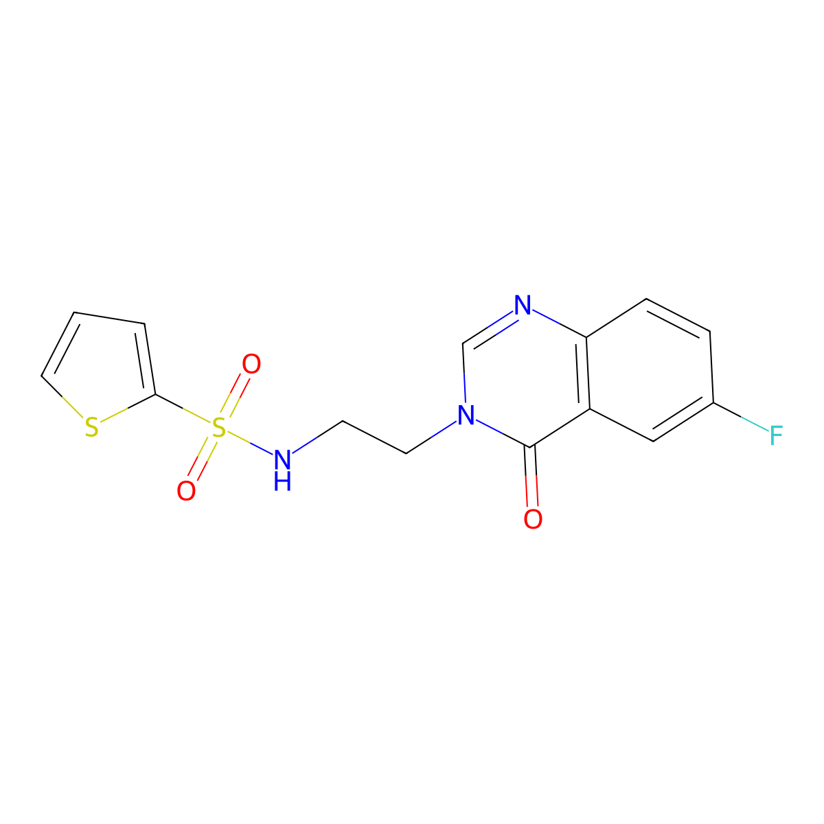 N-[2-(6-fluoro-4-oxoquinazolin-3(4H)-yl)ethyl]thiophene-2-sulfonamide molecular structure, CAS 1574324-78-9