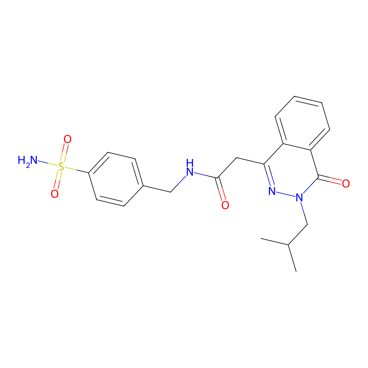 2-[3-(2-methylpropyl)-4-oxo-3,4-dihydrophthalazin-1-yl]-N-(4-sulfamoylbenzyl)acetamide molecular structure, CAS 1574324-82-5