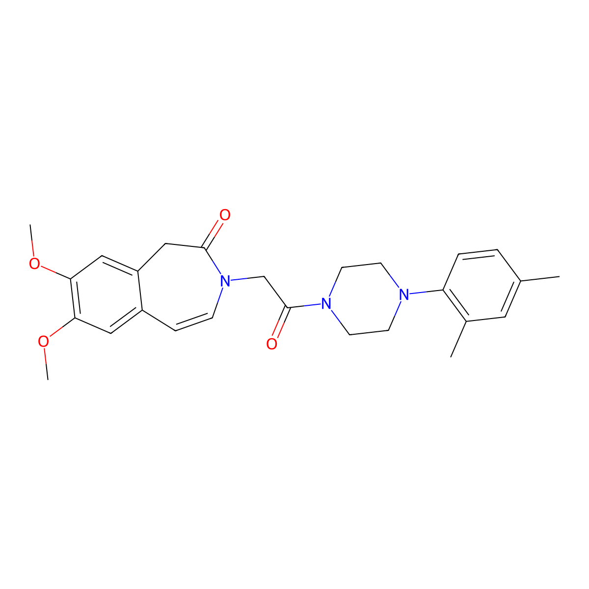 3-{2-[4-(2,4-dimethylphenyl)piperazin-1-yl]-2-oxoethyl}-7,8-dimethoxy-1,3-dihydro-2H-3-benzazepin-2-one molecular structure, CAS 1574324-87-0