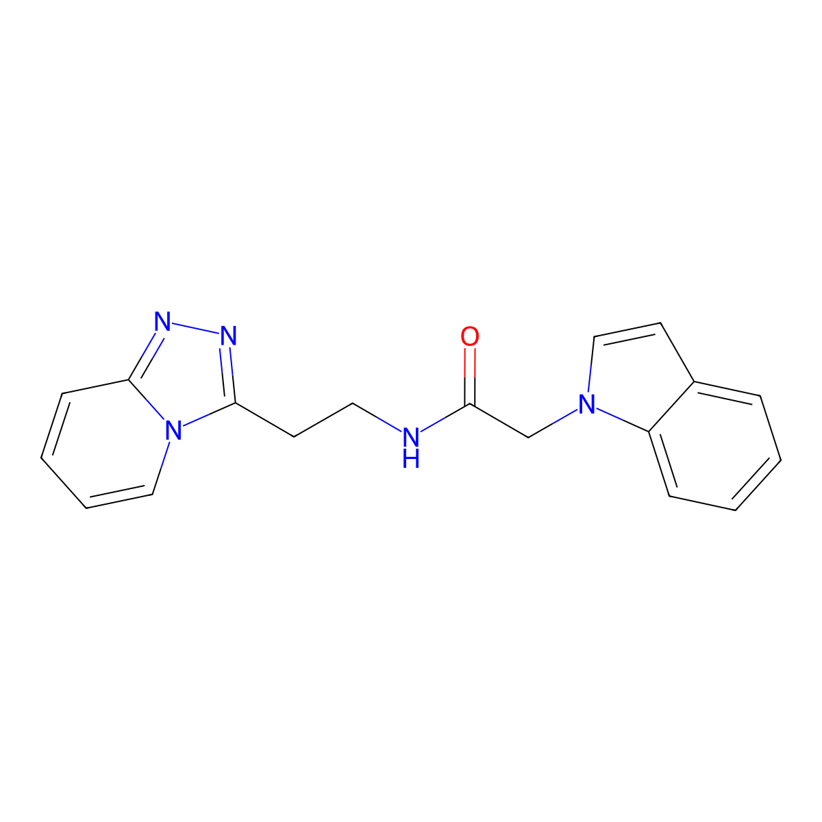 2-(1H-indol-1-yl)-N-(2-[1,2,4]triazolo[4,3-a]pyridin-3-ylethyl)acetamide molecular structure, CAS 1574325-12-4