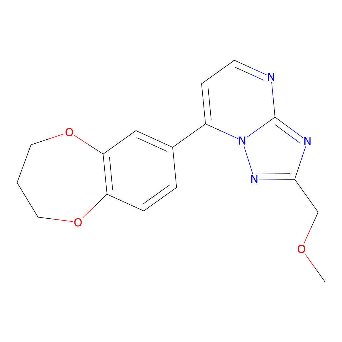 7-(3,4-dihydro-2H-1,5-benzodioxepin-7-yl)-2-(methoxymethyl)[1,2,4]triazolo[1,5-a]pyrimidine molecular structure, CAS 1574325-14-6