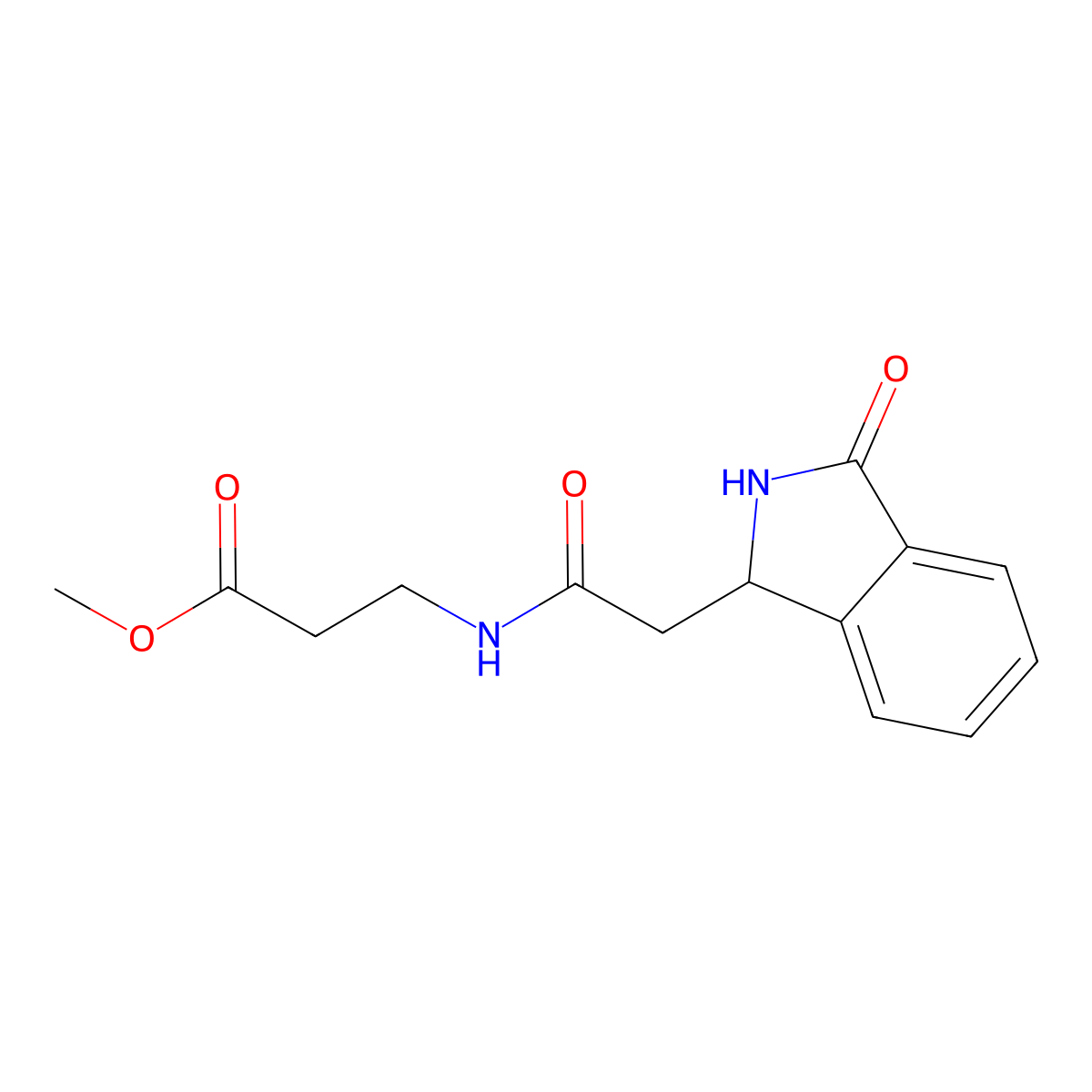 methyl 3-{[2-(3-oxo-2,3-dihydro-1H-isoindol-1-yl)acetyl]amino}propanoate molecular structure, CAS 1574325-19-1