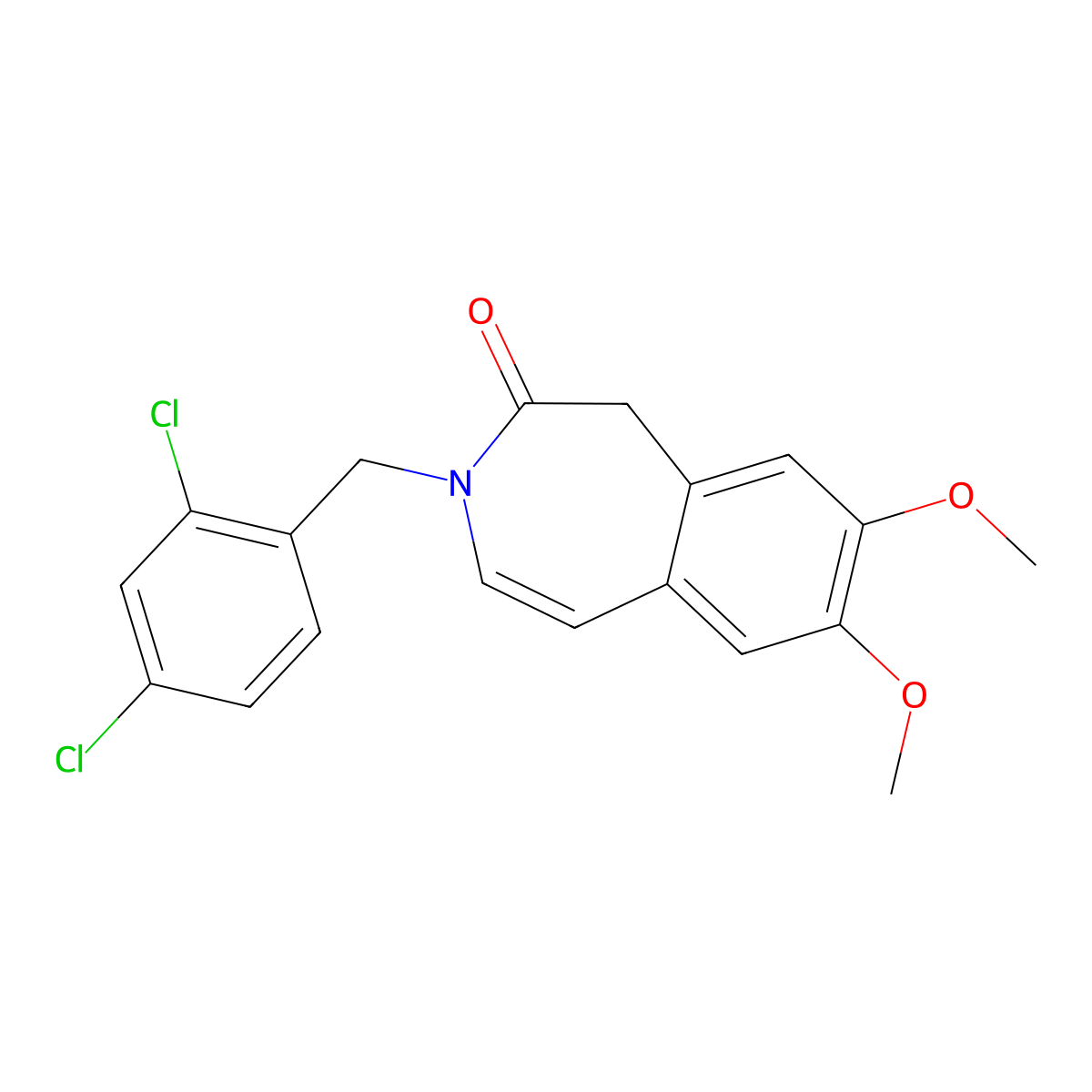 3-(2,4-dichlorobenzyl)-7,8-dimethoxy-1,3-dihydro-2H-3-benzazepin-2-one molecular structure, CAS 1574325-20-4
