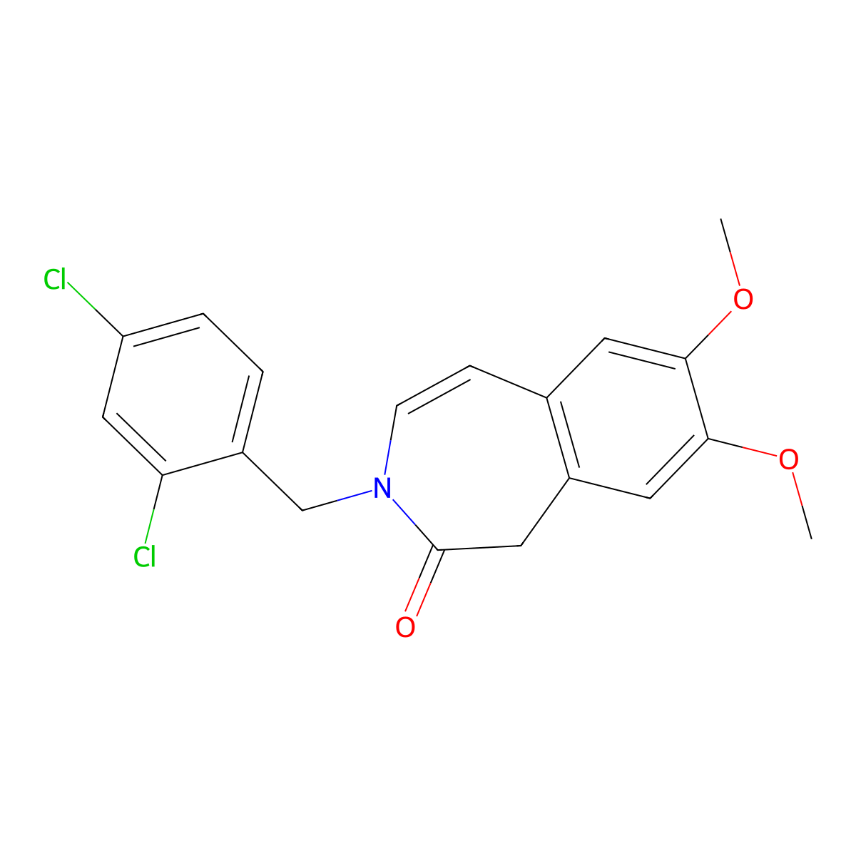 3-(2,4-dichlorobenzyl)-7,8-dimethoxy-1,3-dihydro-2H-3-benzazepin-2-one molecular structure, CAS 1574325-20-4