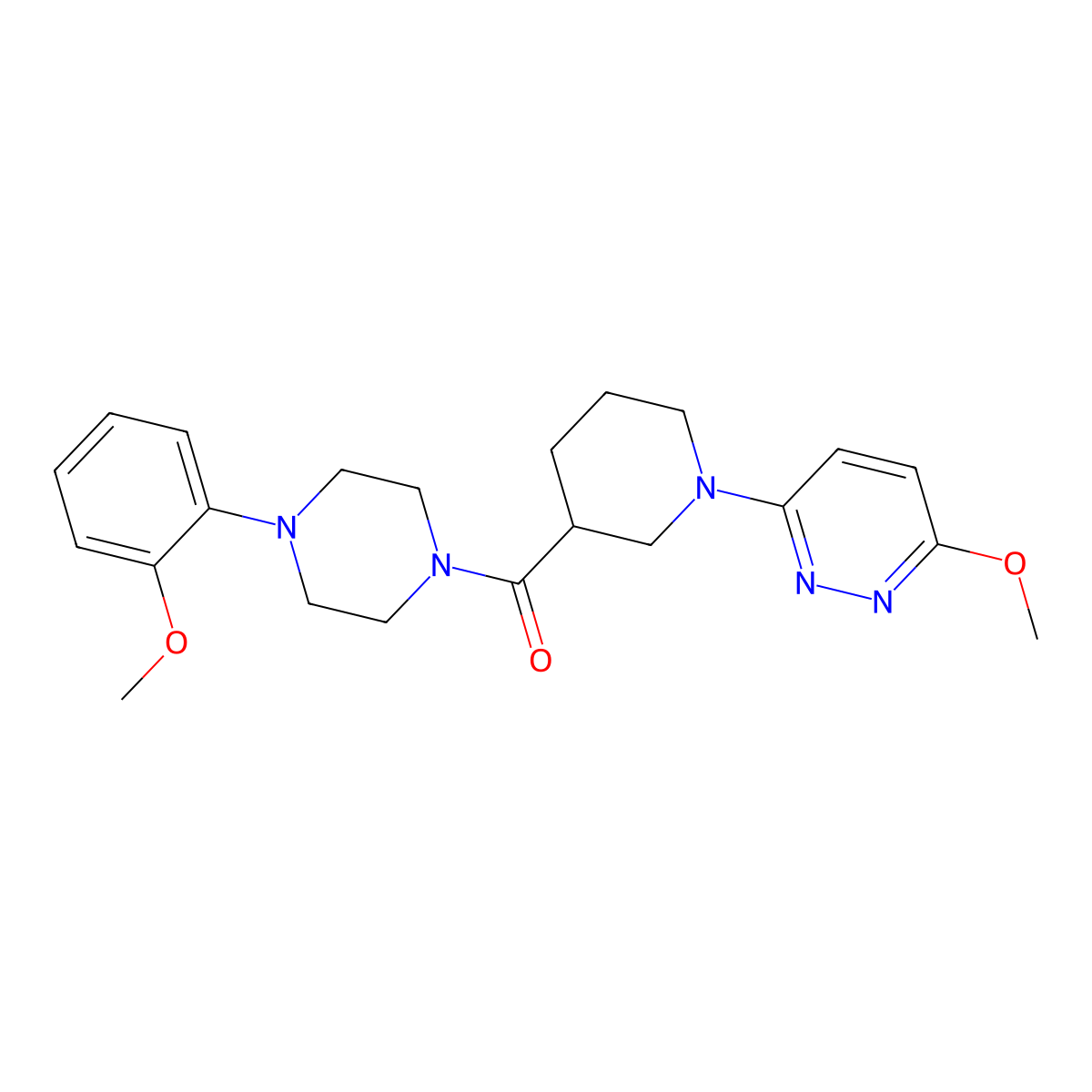 (4-(2-Methoxyphenyl)piperazin-1-yl)(1-(6-methoxypyridazin-3-yl)piperidin-3-yl)methanone molecular structure, CAS 1574325-26-0