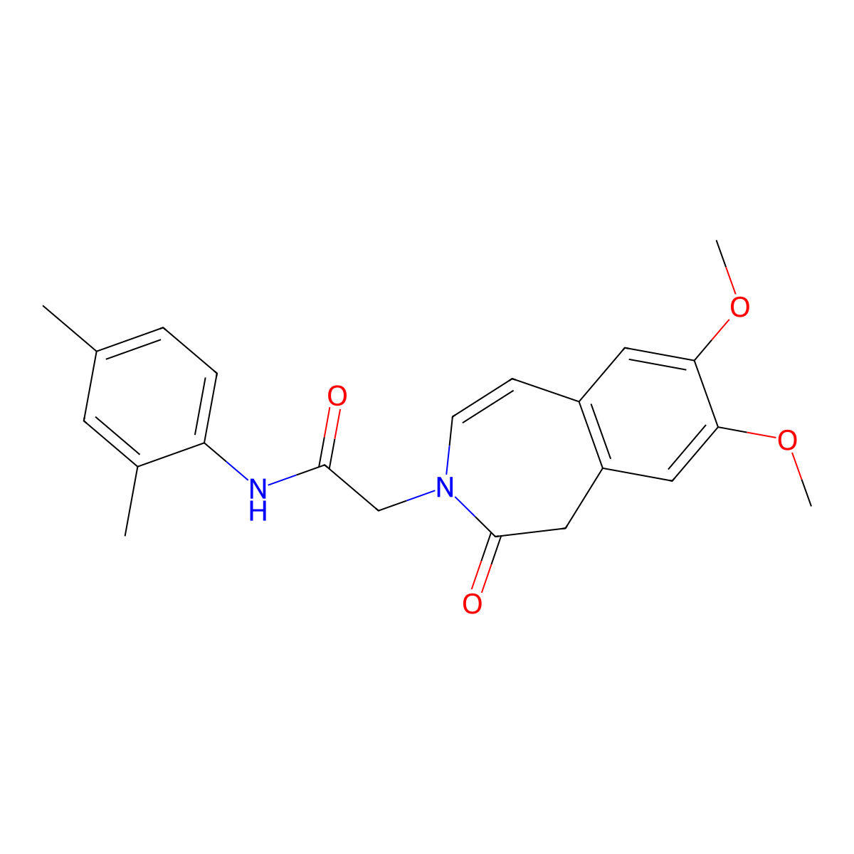 2-(7,8-dimethoxy-2-oxo-1,2-dihydro-3H-3-benzazepin-3-yl)-N-(2,4-dimethylphenyl)acetamide molecular structure, CAS 1574325-32-8