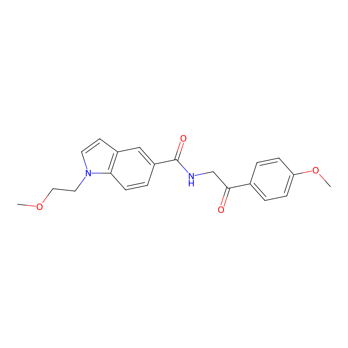 1-(2-methoxyethyl)-N-[2-(4-methoxyphenyl)-2-oxoethyl]-1H-indole-5-carboxamide molecular structure, CAS 1574325-41-9