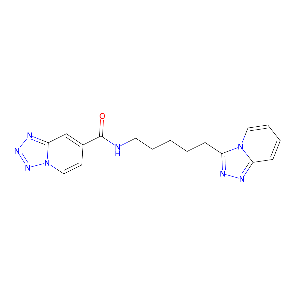 N-[5-([1,2,4]triazolo[4,3-a]pyridin-3-yl)pentyl]tetrazolo[1,5-a]pyridine-7-carboxamide molecular structure, CAS 1574325-43-1