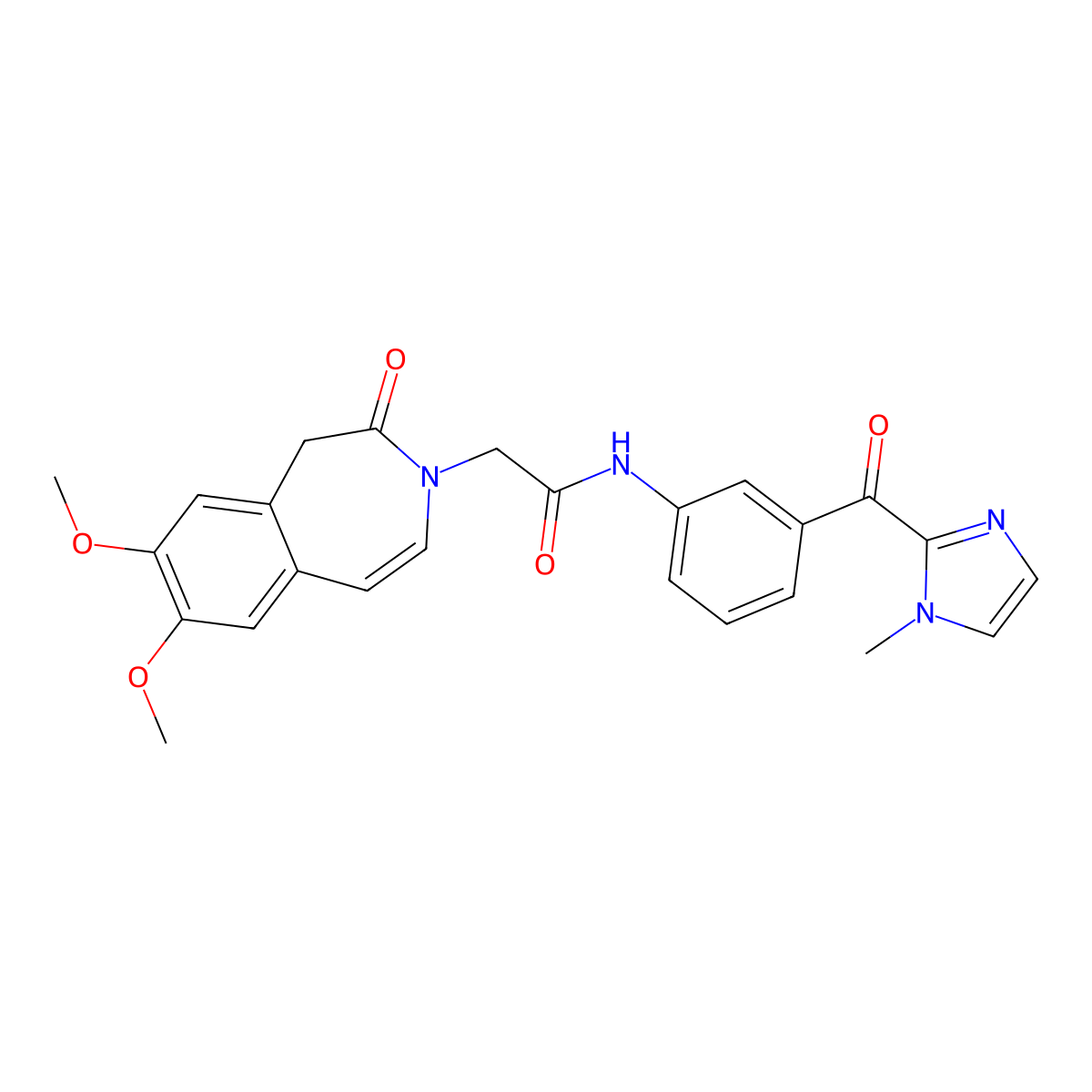 2-(7,8-dimethoxy-2-oxo-1,2-dihydro-3H-3-benzazepin-3-yl)-N-{3-[(1-methyl-1H-imidazol-2-yl)carbonyl]phenyl}acetamide molecular structure, CAS 1574325-51-1