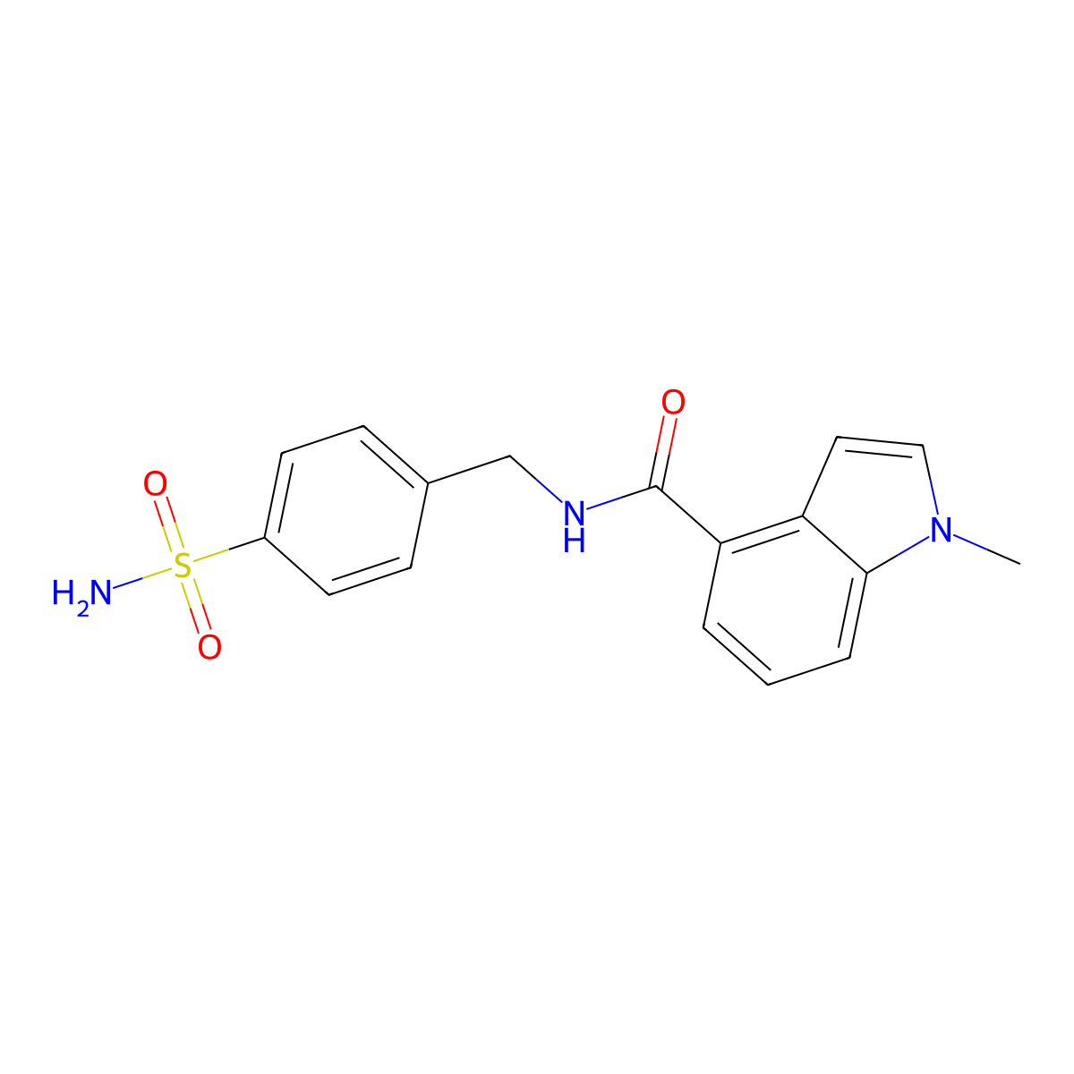 1-methyl-N-(4-sulfamoylbenzyl)-1H-indole-4-carboxamide molecular structure, CAS 1574325-54-4