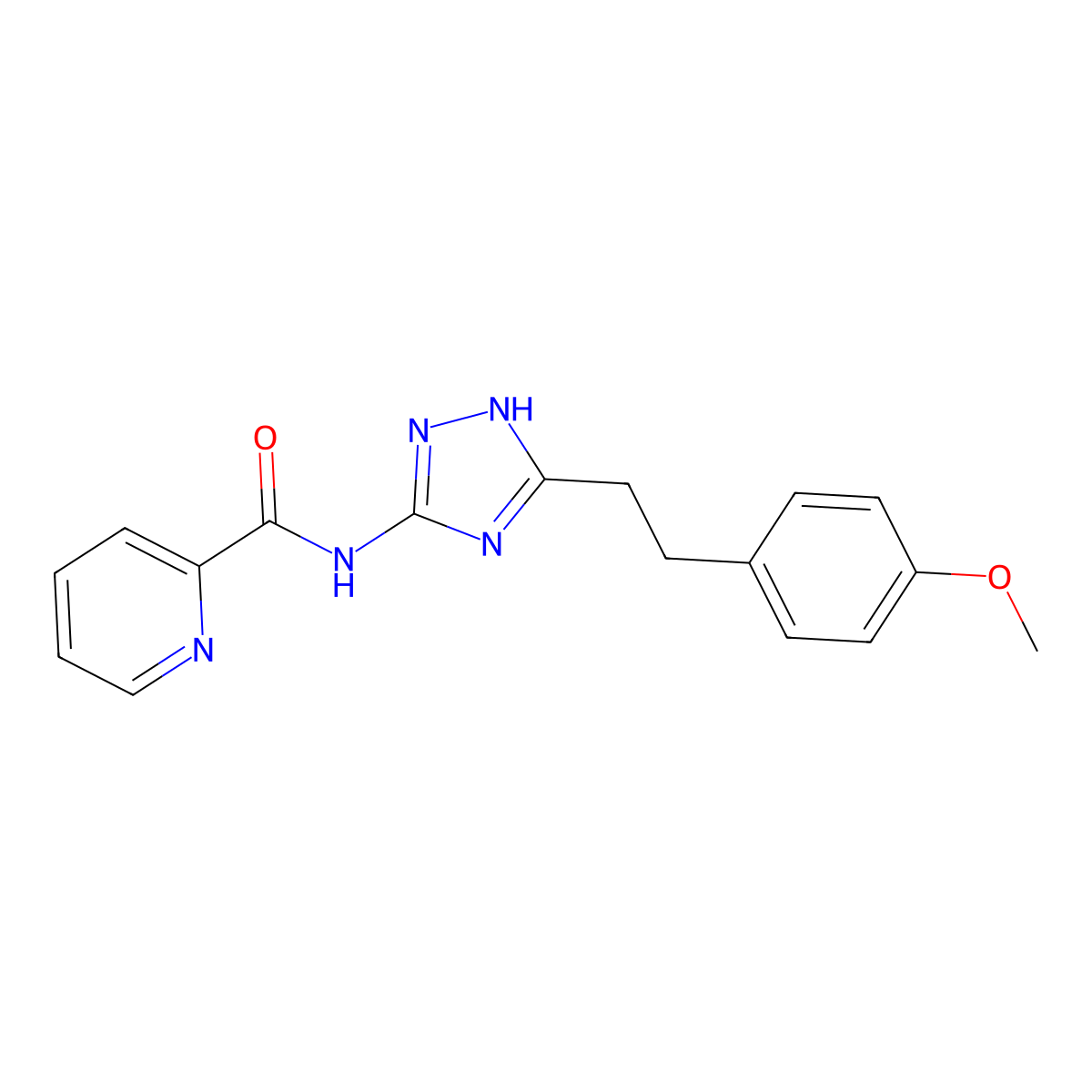 N-{3-[2-(4-methoxyphenyl)ethyl]-1H-1,2,4-triazol-5-yl}pyridine-2-carboxamide molecular structure, CAS 1574325-55-5