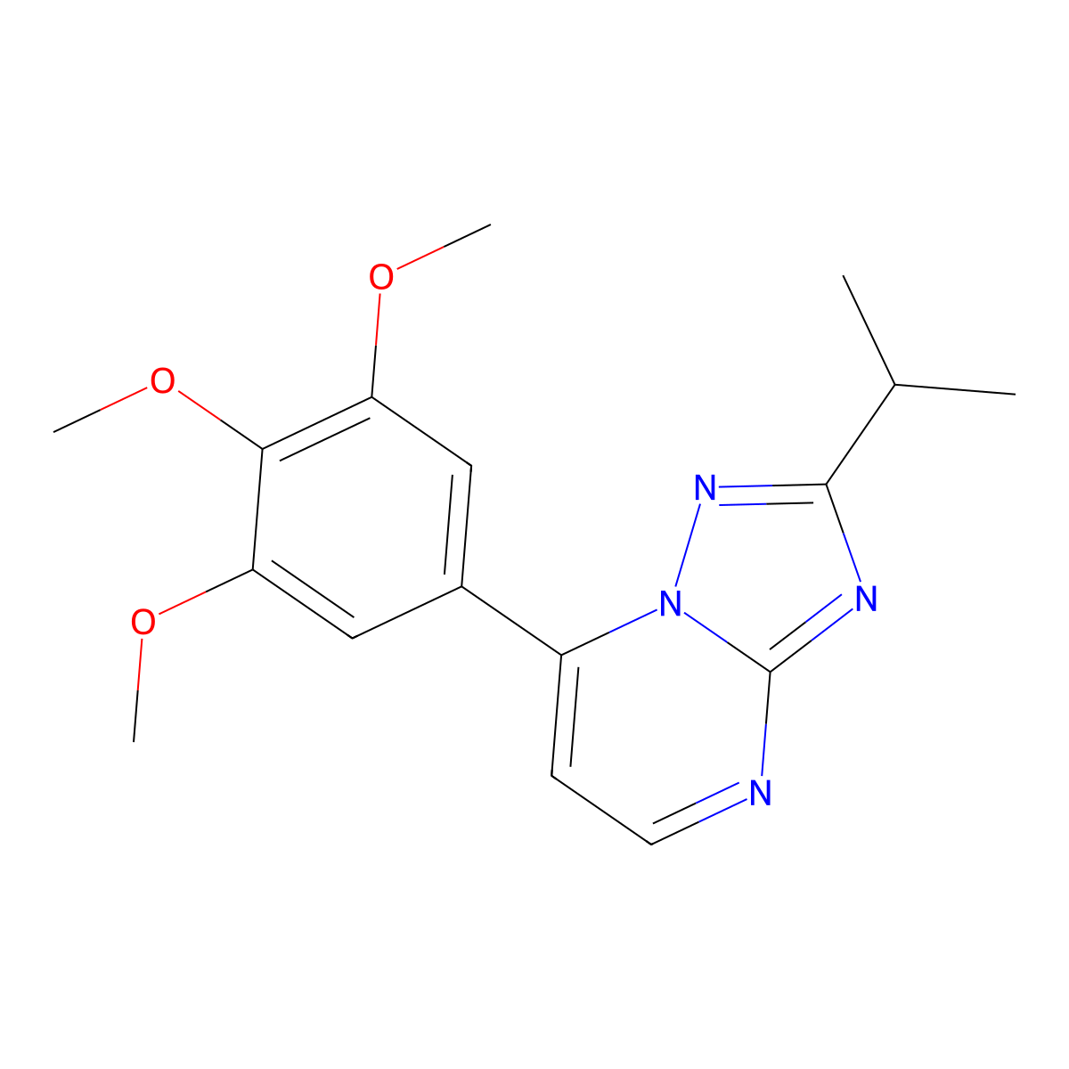 2-Isopropyl-7-(3,4,5-trimethoxyphenyl)[1,2,4]triazolo[1,5-a]pyrimidine molecular structure, CAS 1574326-03-6