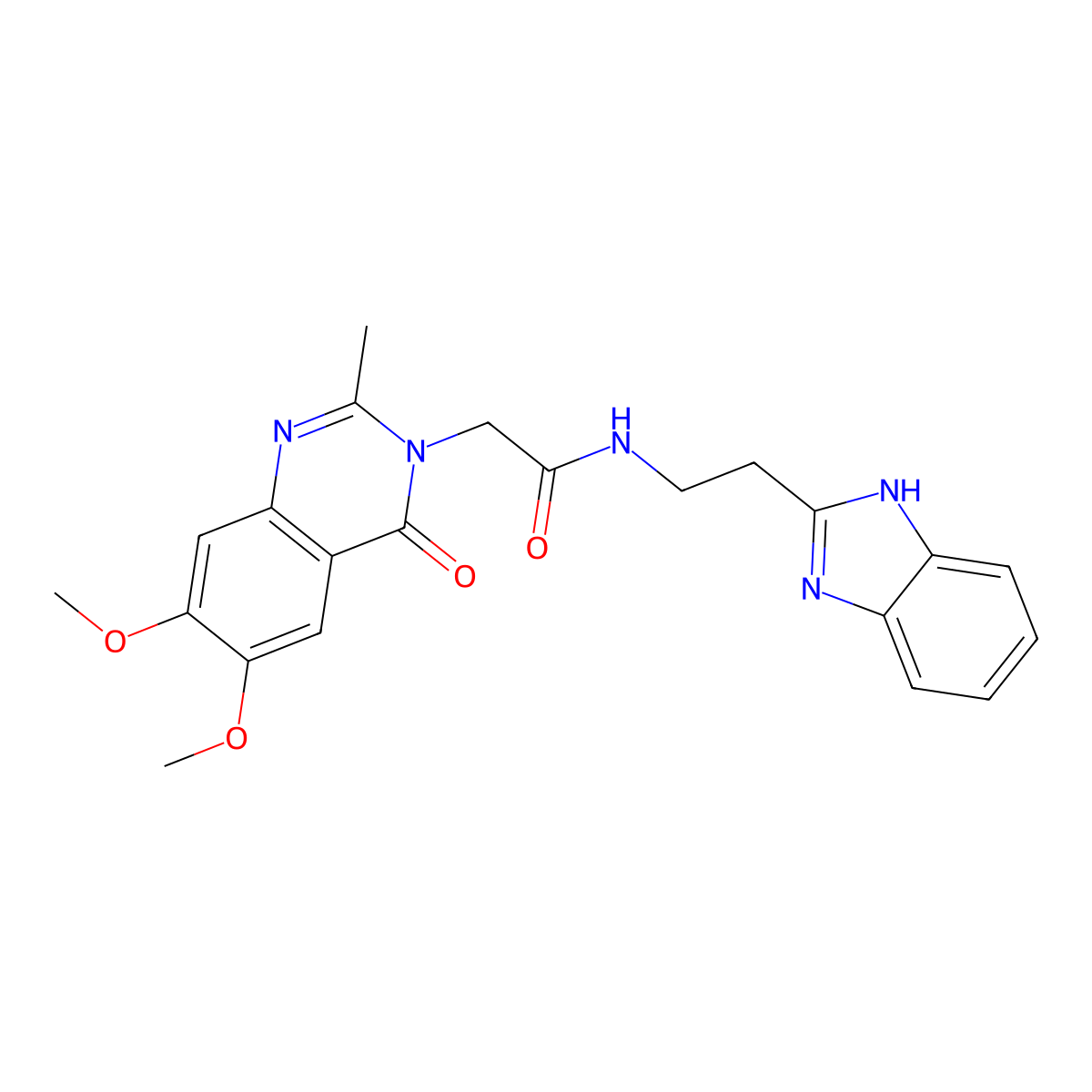 N-[2-(1H-1,3-benzimidazol-2-yl)ethyl]-2-[6,7-dimethoxy-2-methyl-4-oxo-3(4H)-quinazolinyl]acetamide molecular structure, CAS 1574326-11-6
